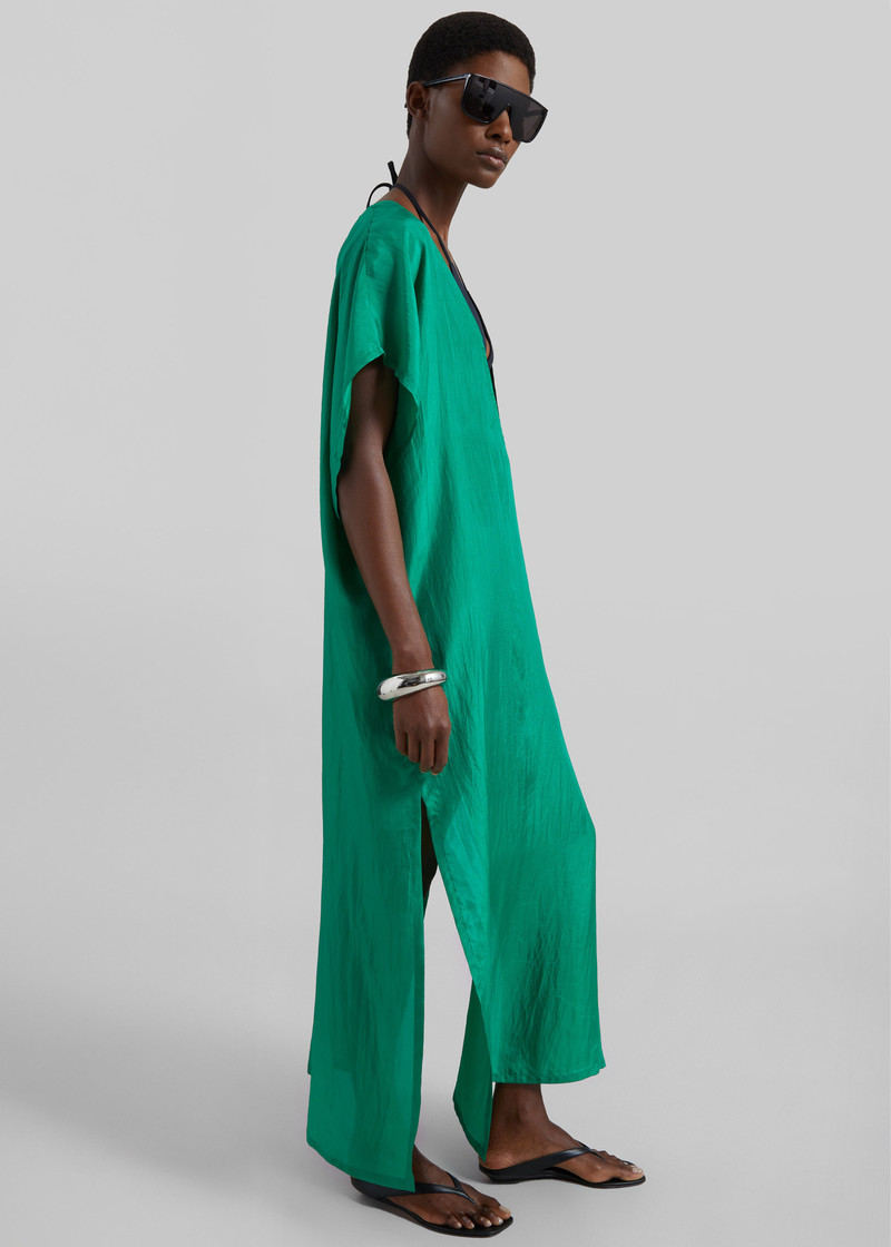 Ostuni Sheer Fluid Kaftan Dress - Emerald 5