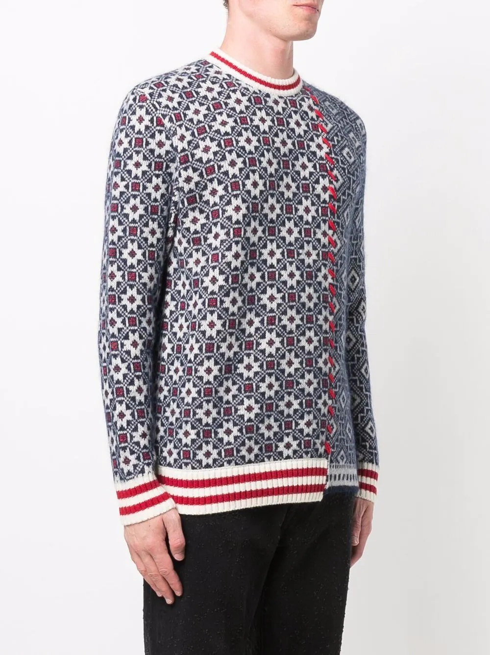 patterned-intarsia knit jumper - 3