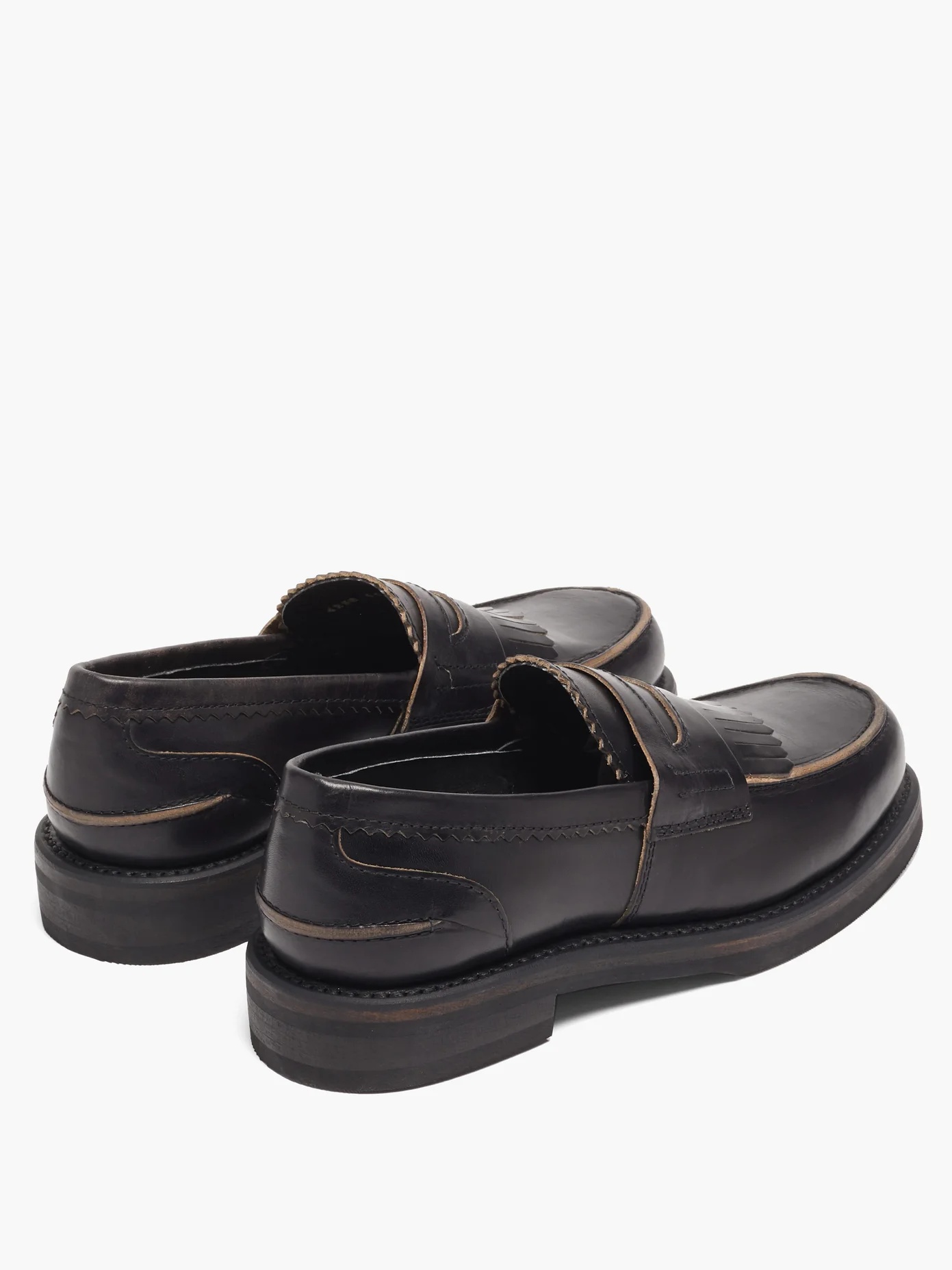 Distressed penny loafers - 4