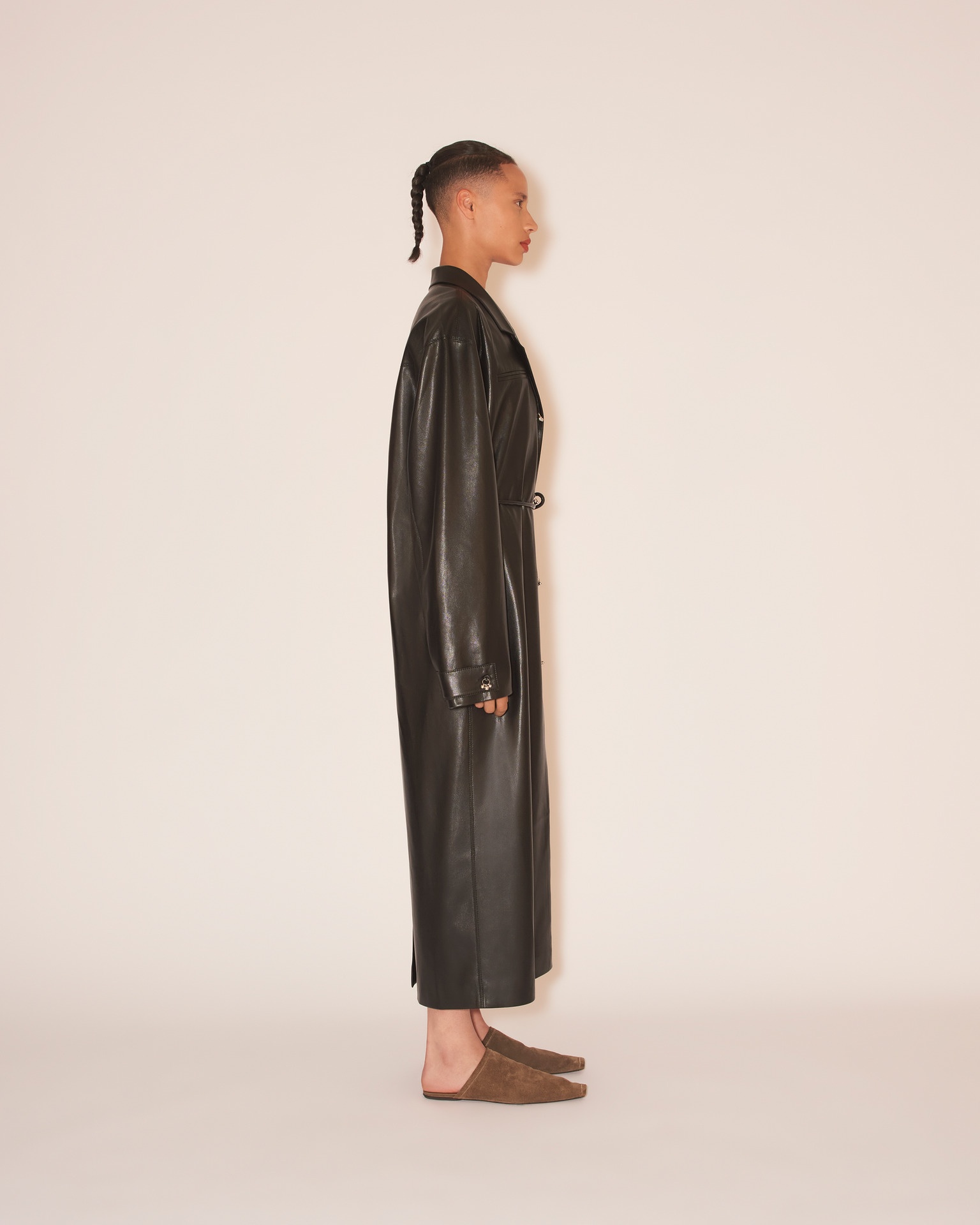 DORDI - OKOBOR™ alt-leather coat - Black - 5