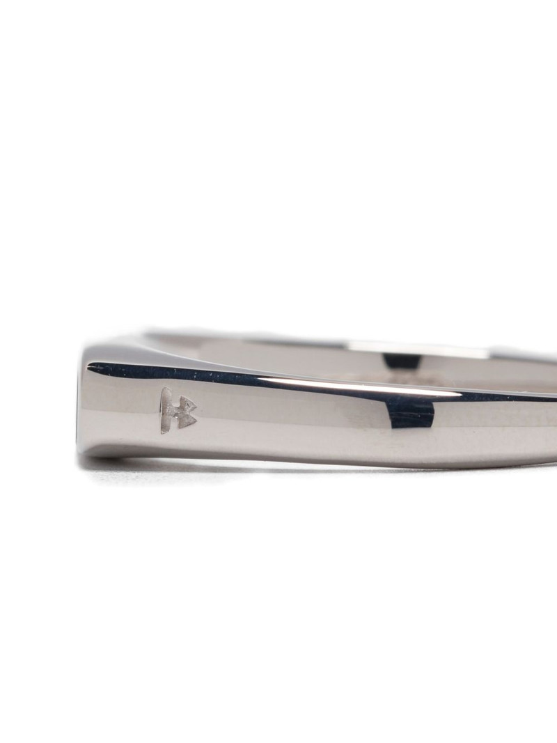 TOM WOOD larvikite sterling silver signet ring outlook