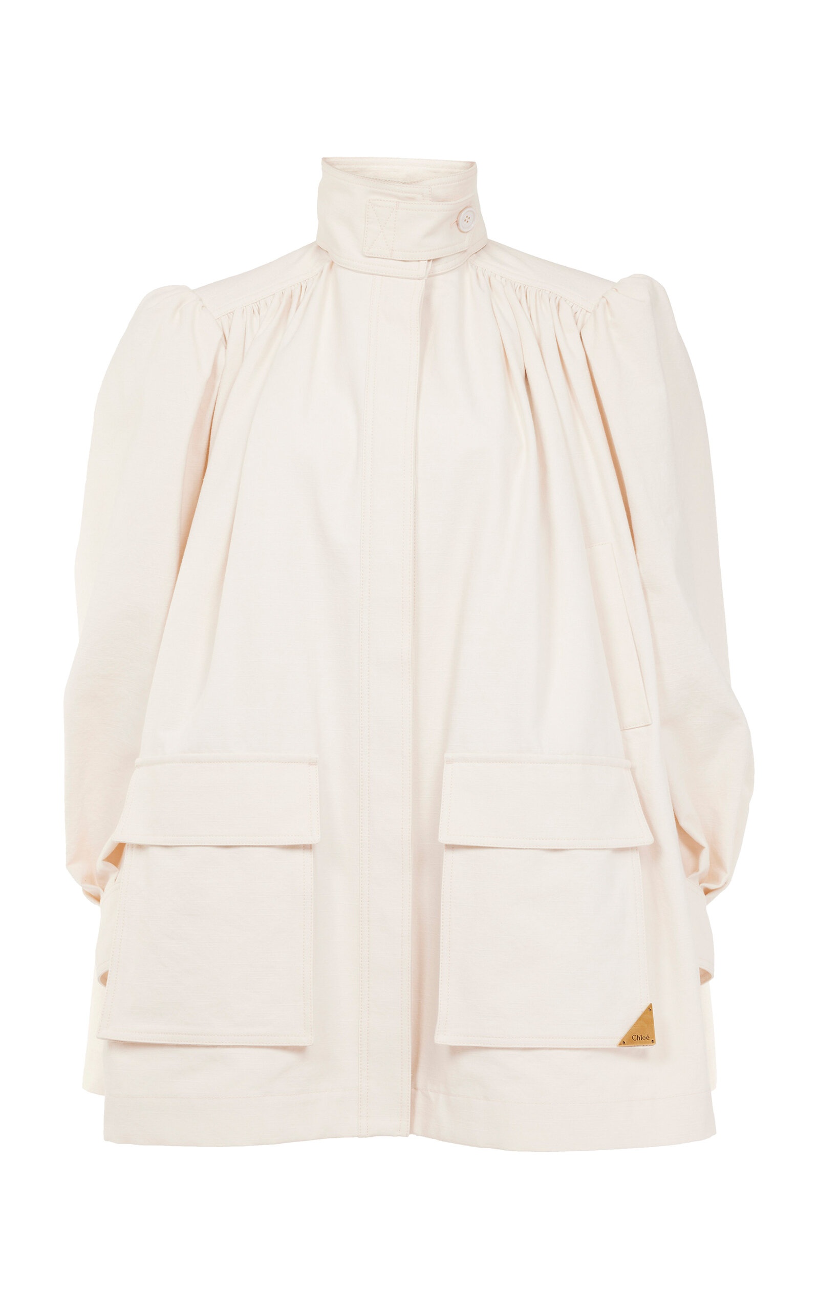 Puff-Sleeve Cotton Canvas Utility Jacket light pink - 1