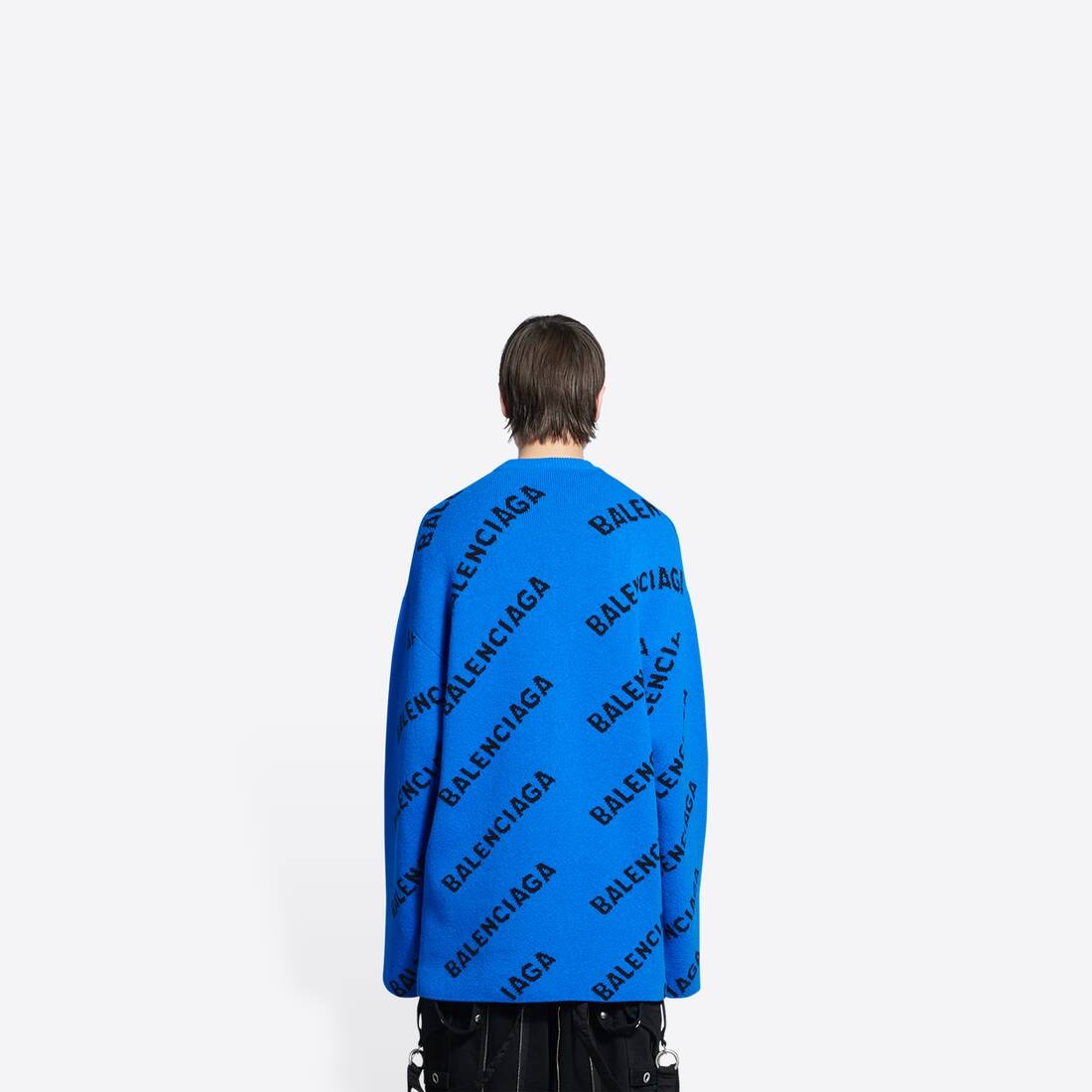 Men's Allover Logo Sweater in Blue - 4