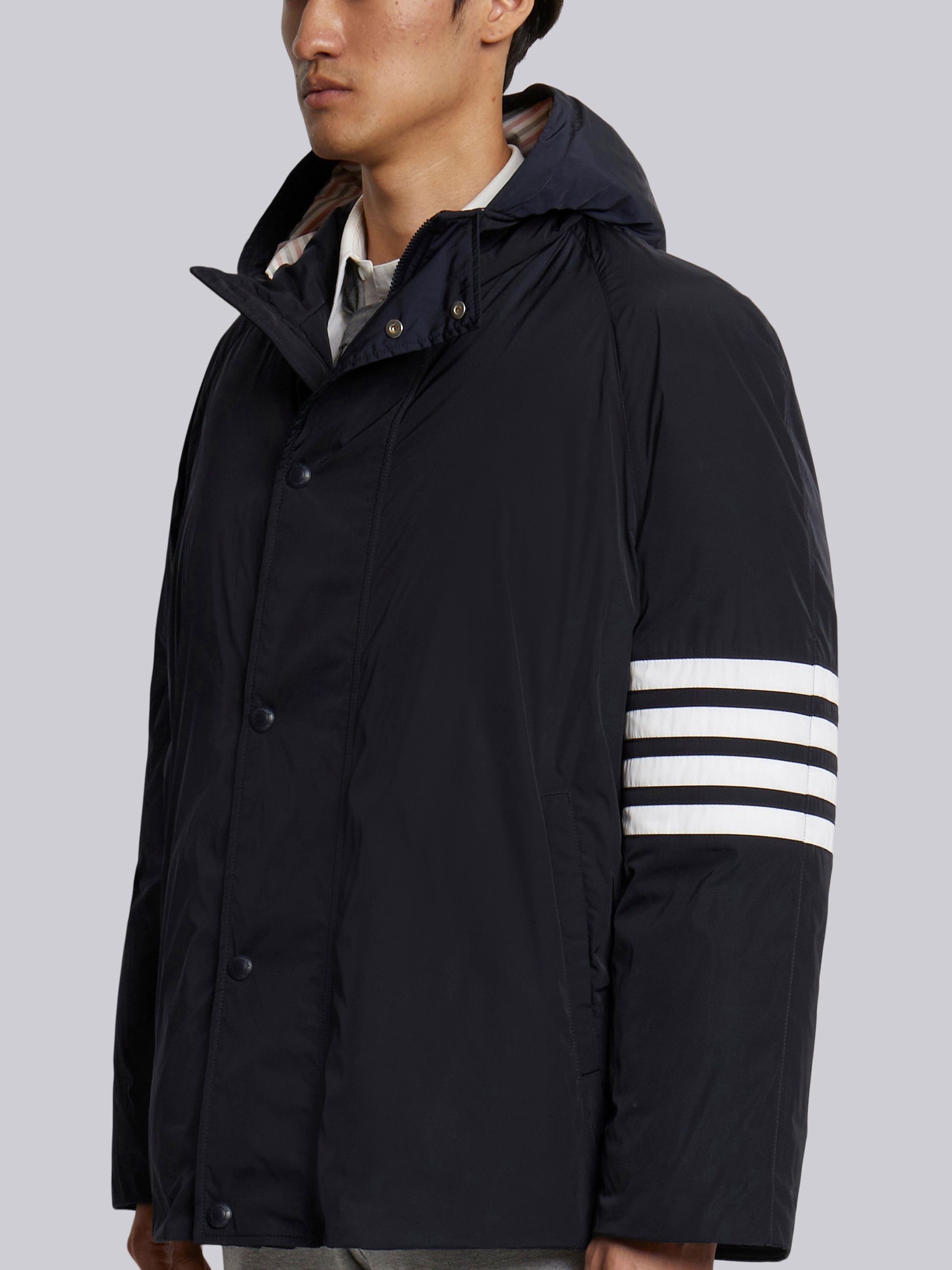 Navy Poly Twill 4-bar Sideline Football Parka - 2