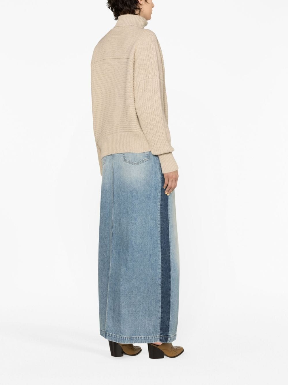regenerated-cashmere cape jumper - 4