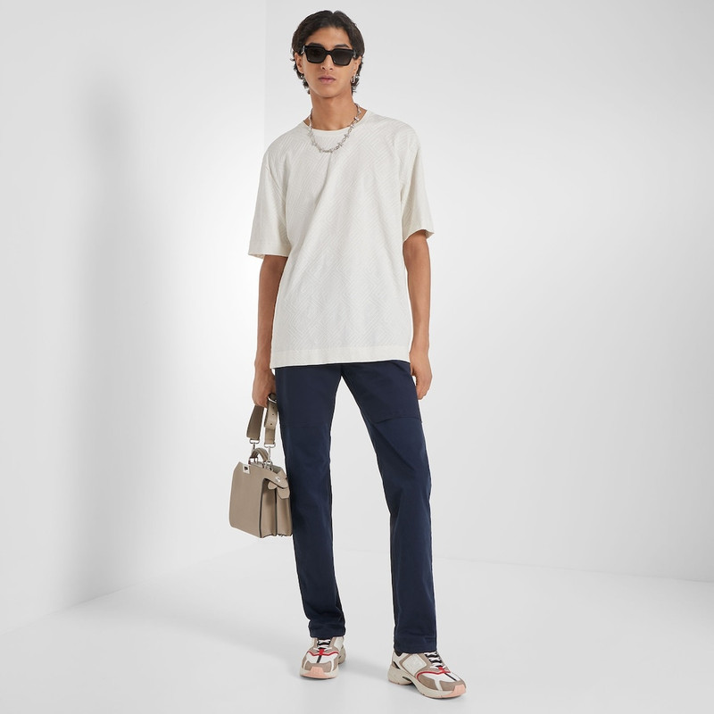 FENDI Beige nubuck leather low-tops outlook