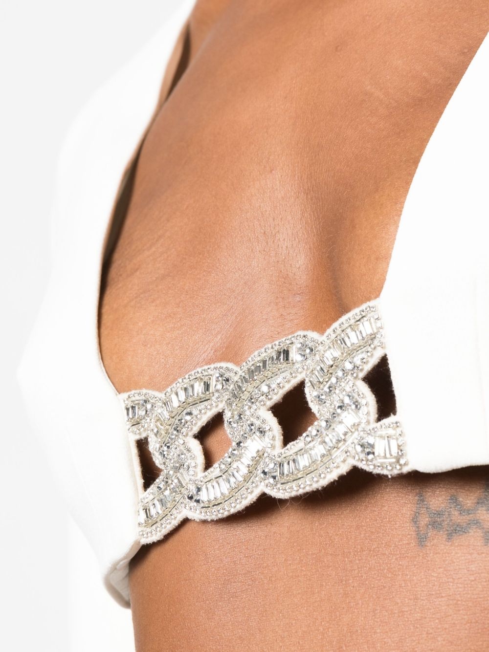 crystal-embellished crop top - 5
