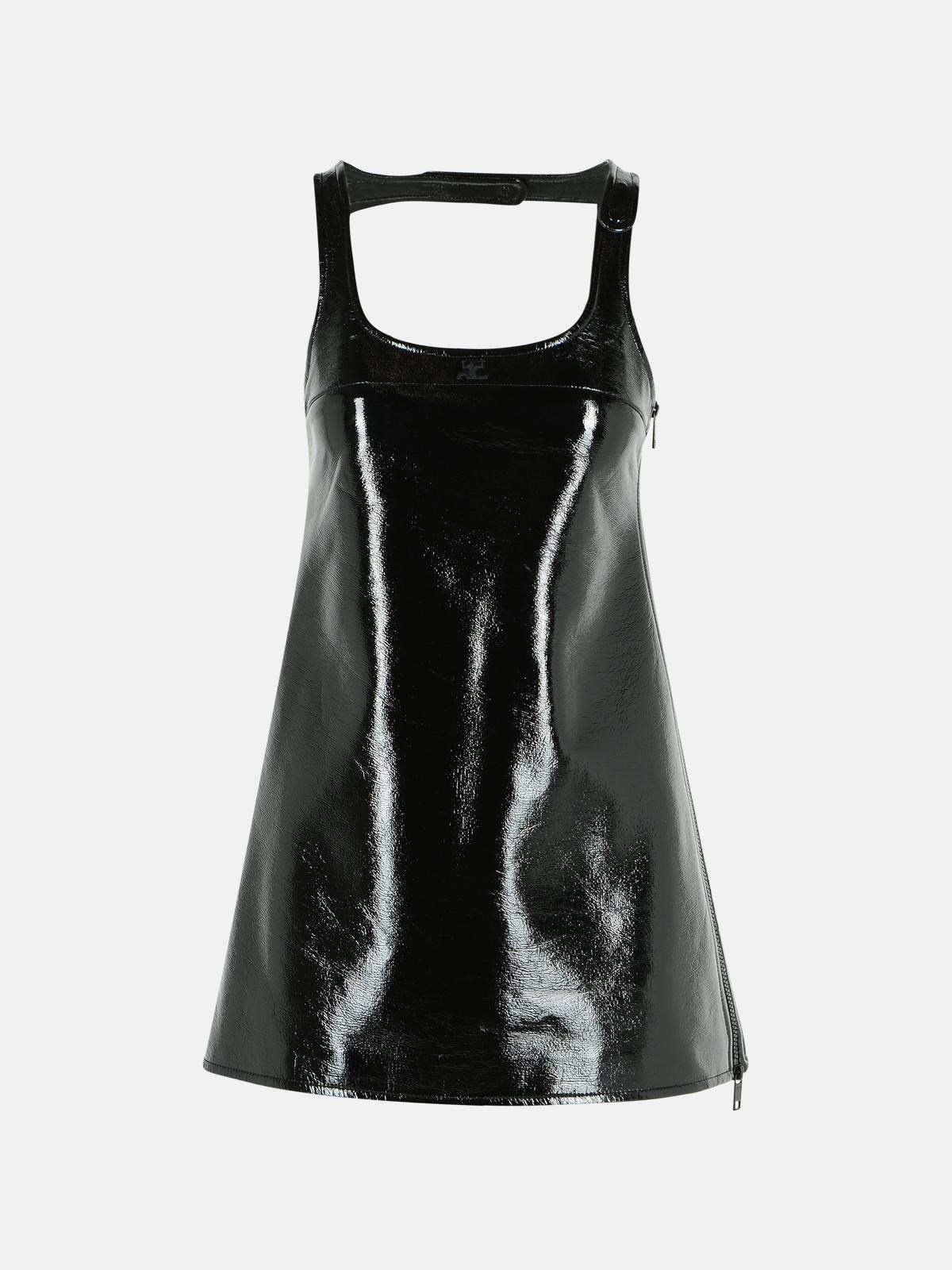 'REEDITION' DRESS IN BLACK COTTON BLEND - 1