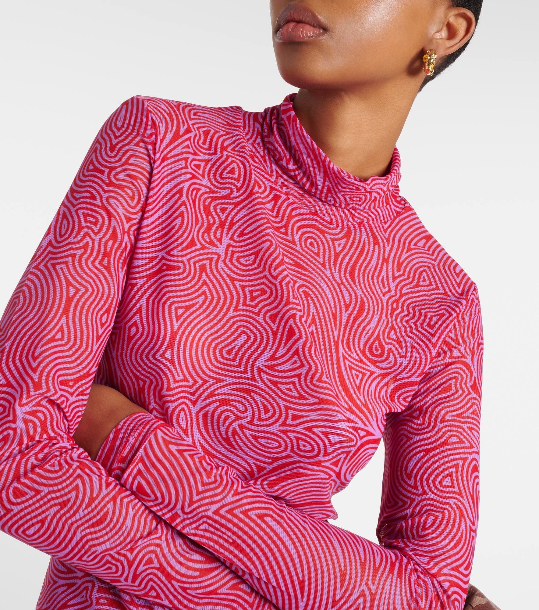 Mesh turtleneck top - 4