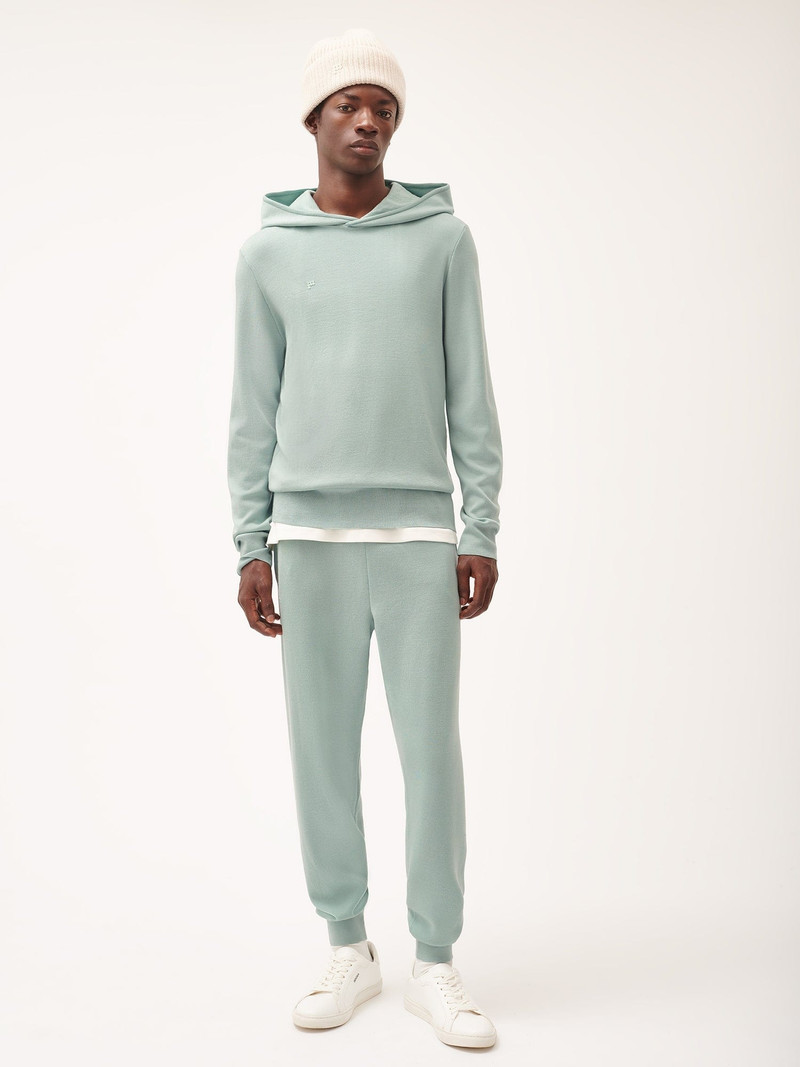 PANGAIA Mens Regenerative Merino Wool Track Pants - Eucalyptus Blue outlook
