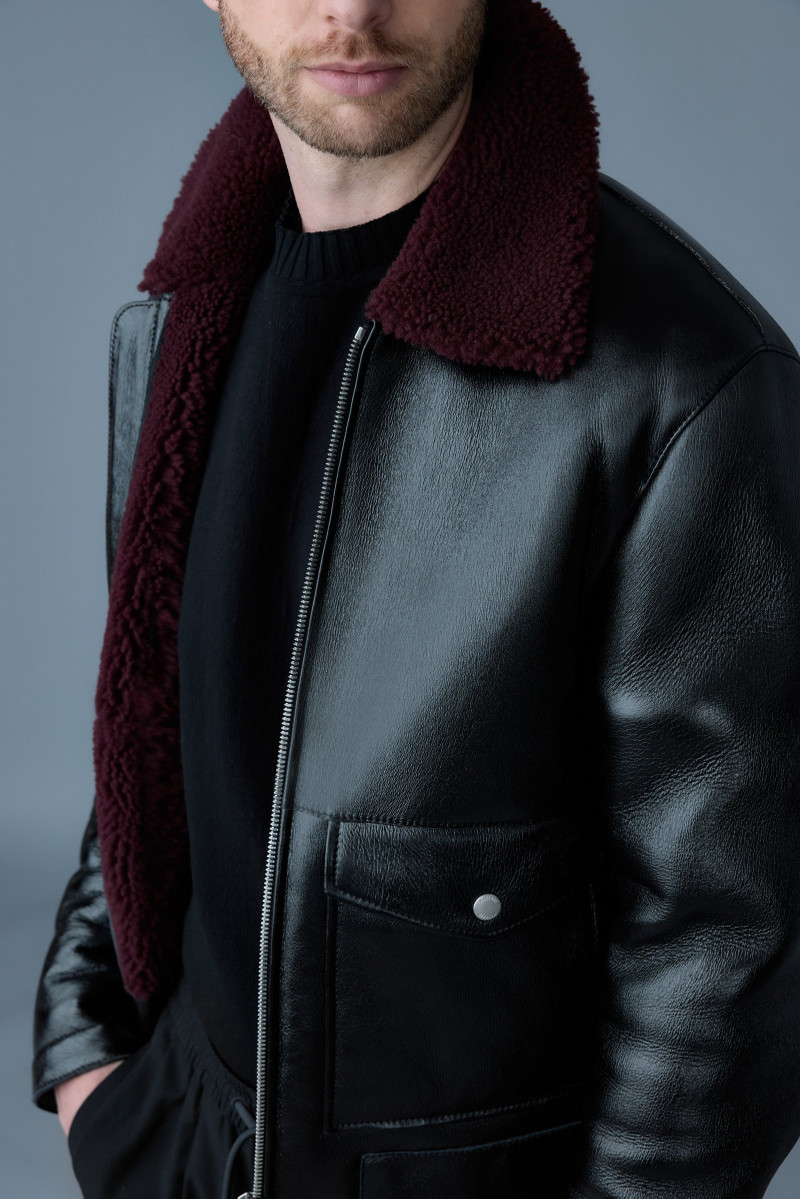 ENZO Leather jacket with shearling collar 5