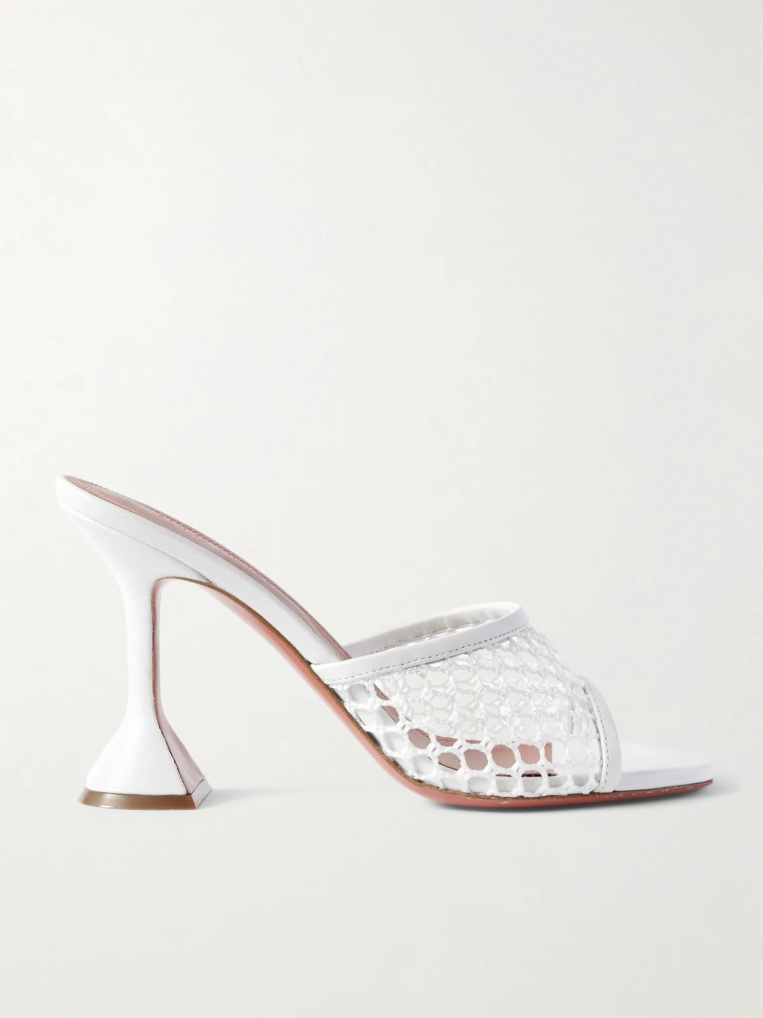 Lupita fishnet and leather mules White - 1