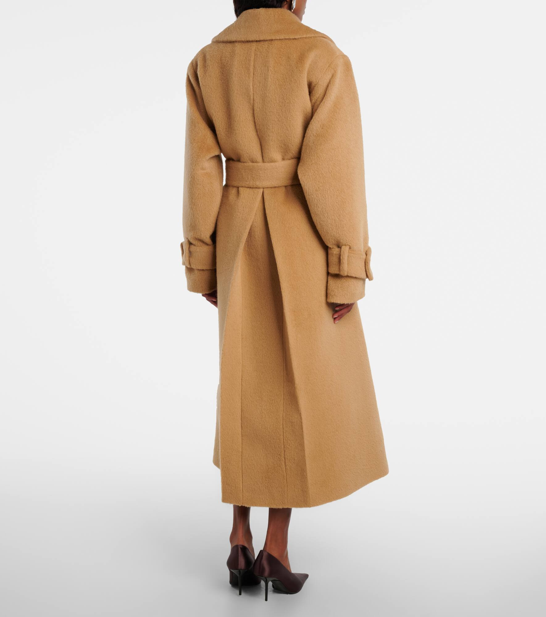 Belted alpaca and wool wrap coat - 3