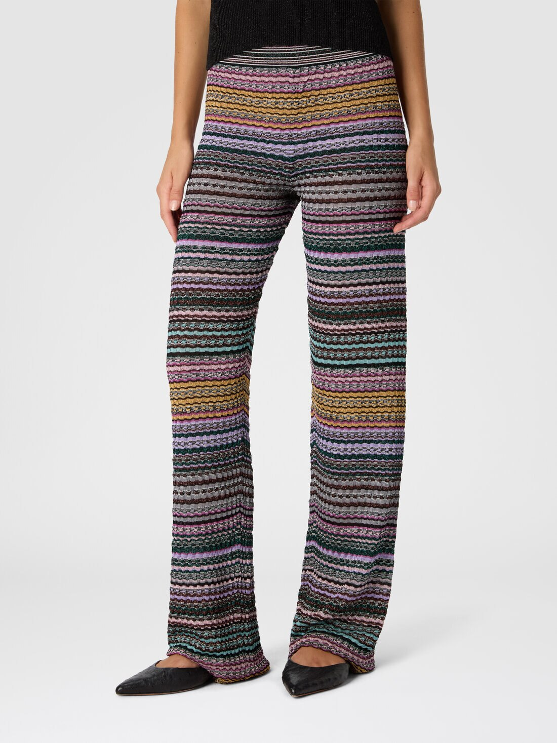 Straight Long Pants with Stripes - 4