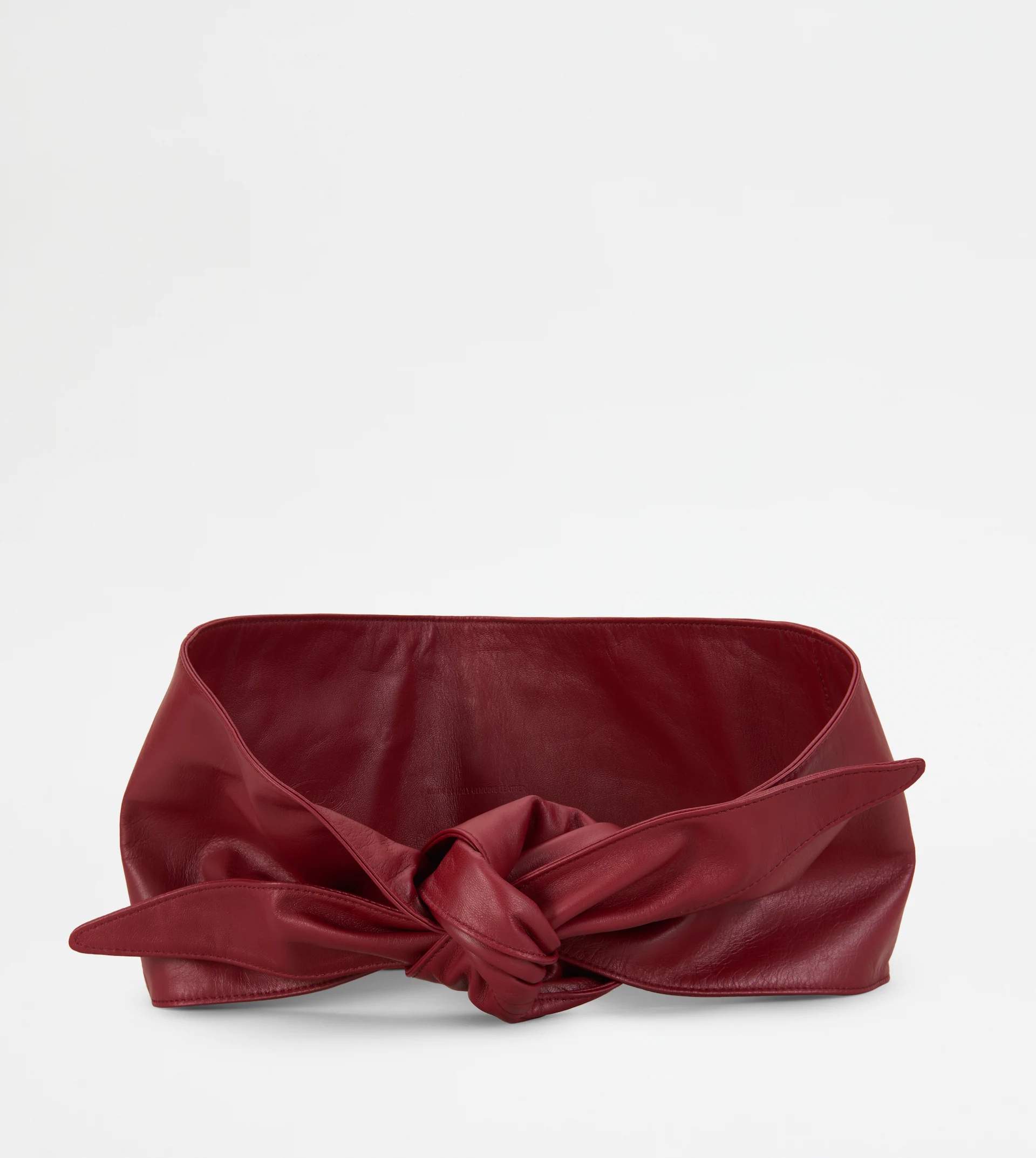 LEATHER SASH BELT - RED - 1