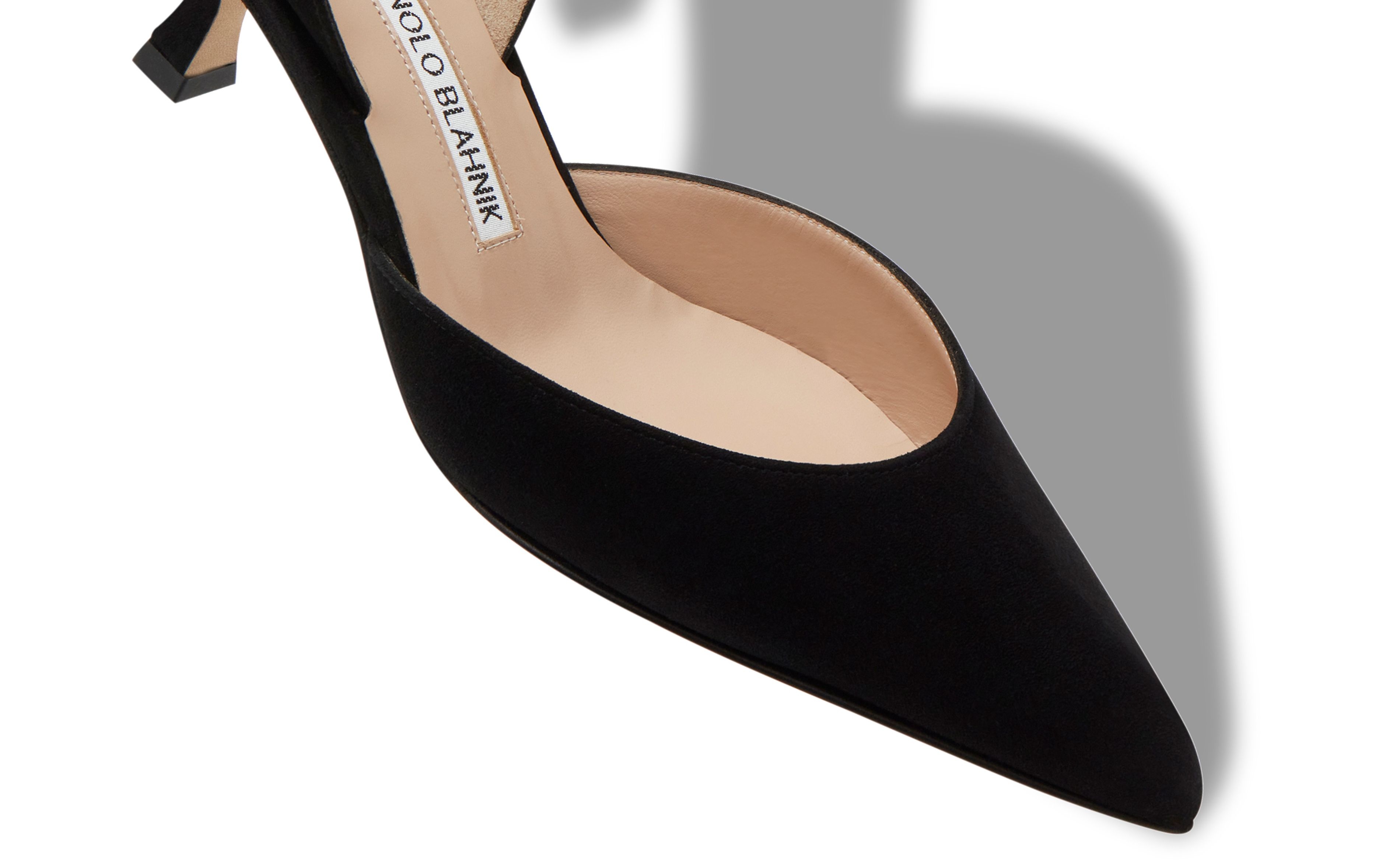 Black Suede Slingback Pumps - 4