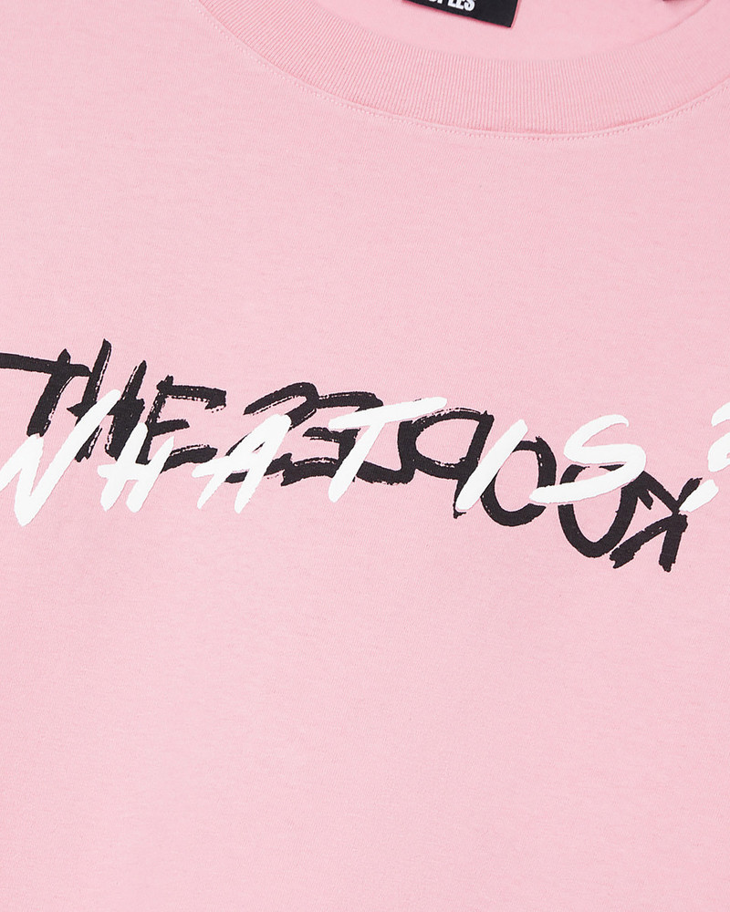 LIGHT PINK WHAT IS HANDWRITTEN SERIGRAPHY T-SHIRT 7
