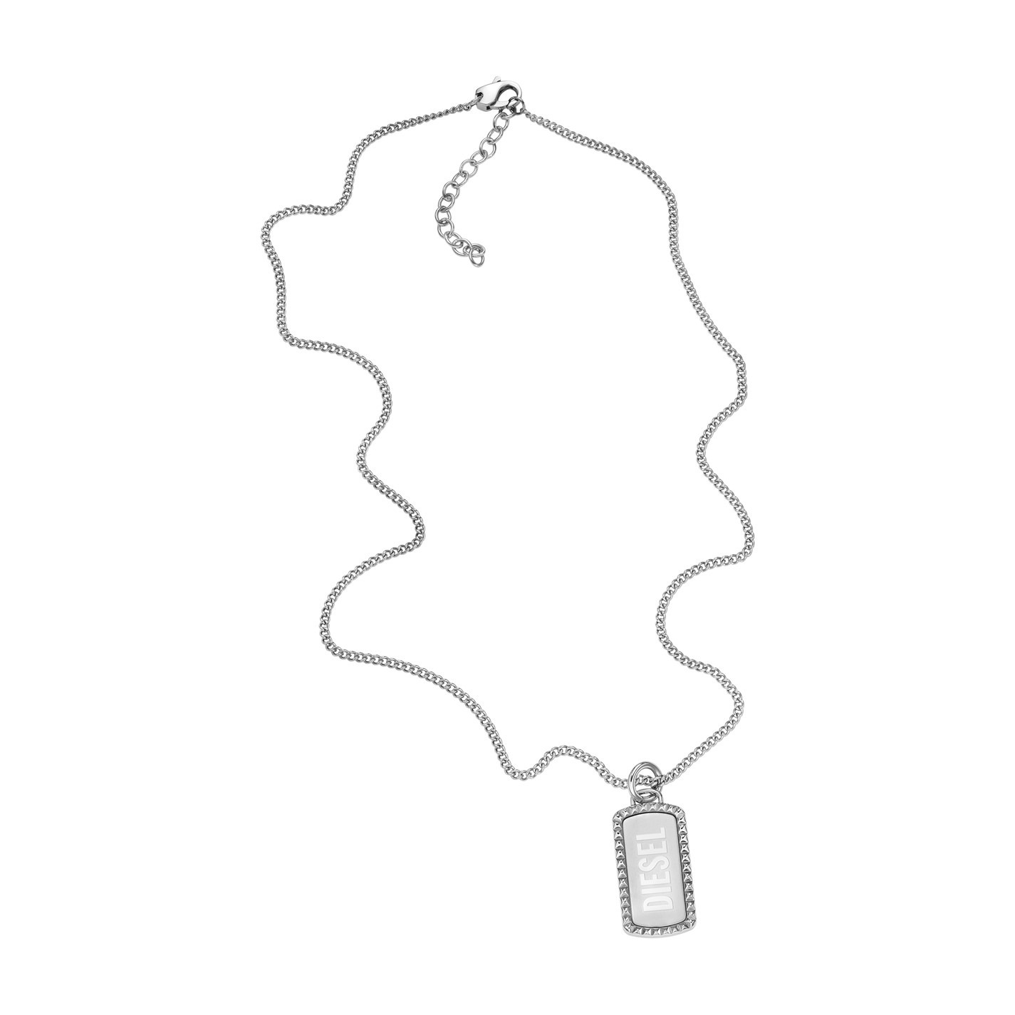DIESEL STAINLESS STEEL DOG TAG NECKLACE - 2