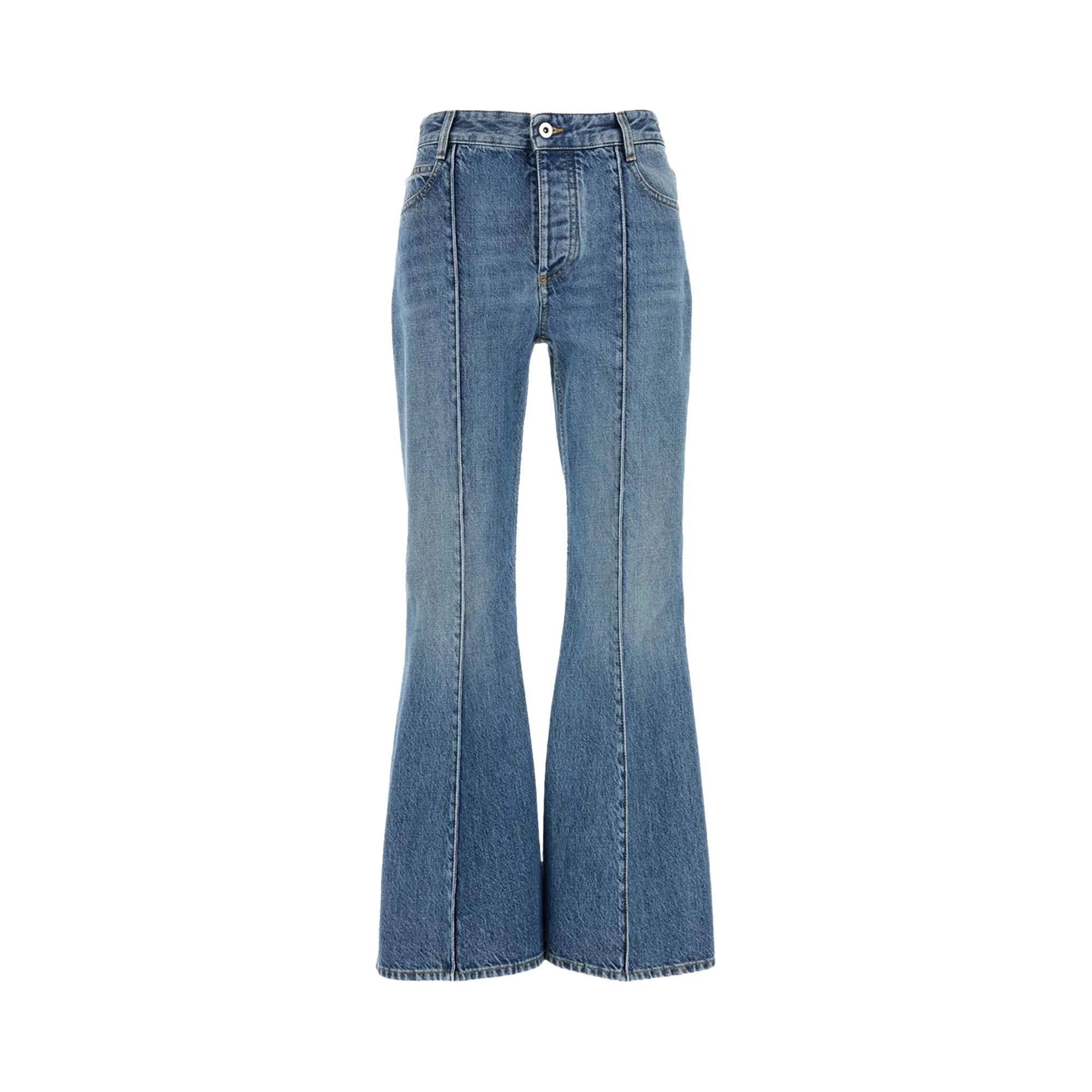 Bottega Veneta Cropped Kick Flare Leg Denim 'Mid Blue' - 1