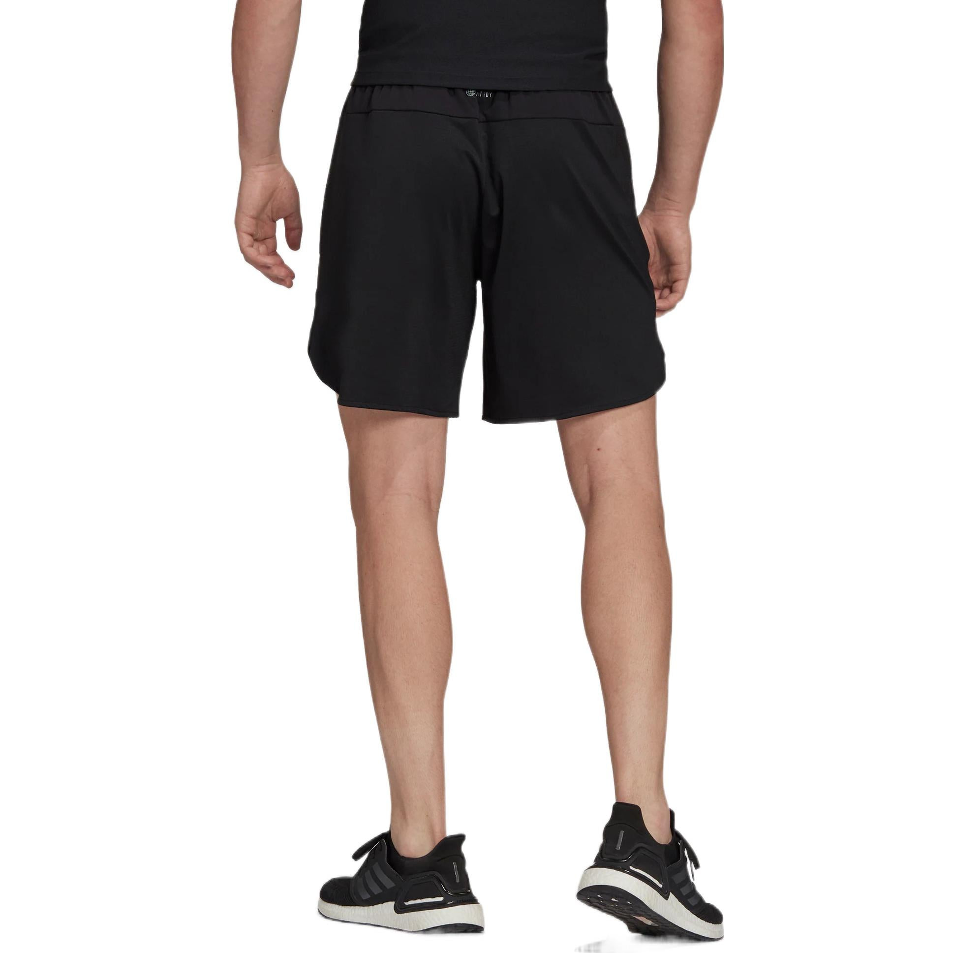 Men's adidas Printing Brand Logo Solid Color Gym Shorts Black HB6526 - 3