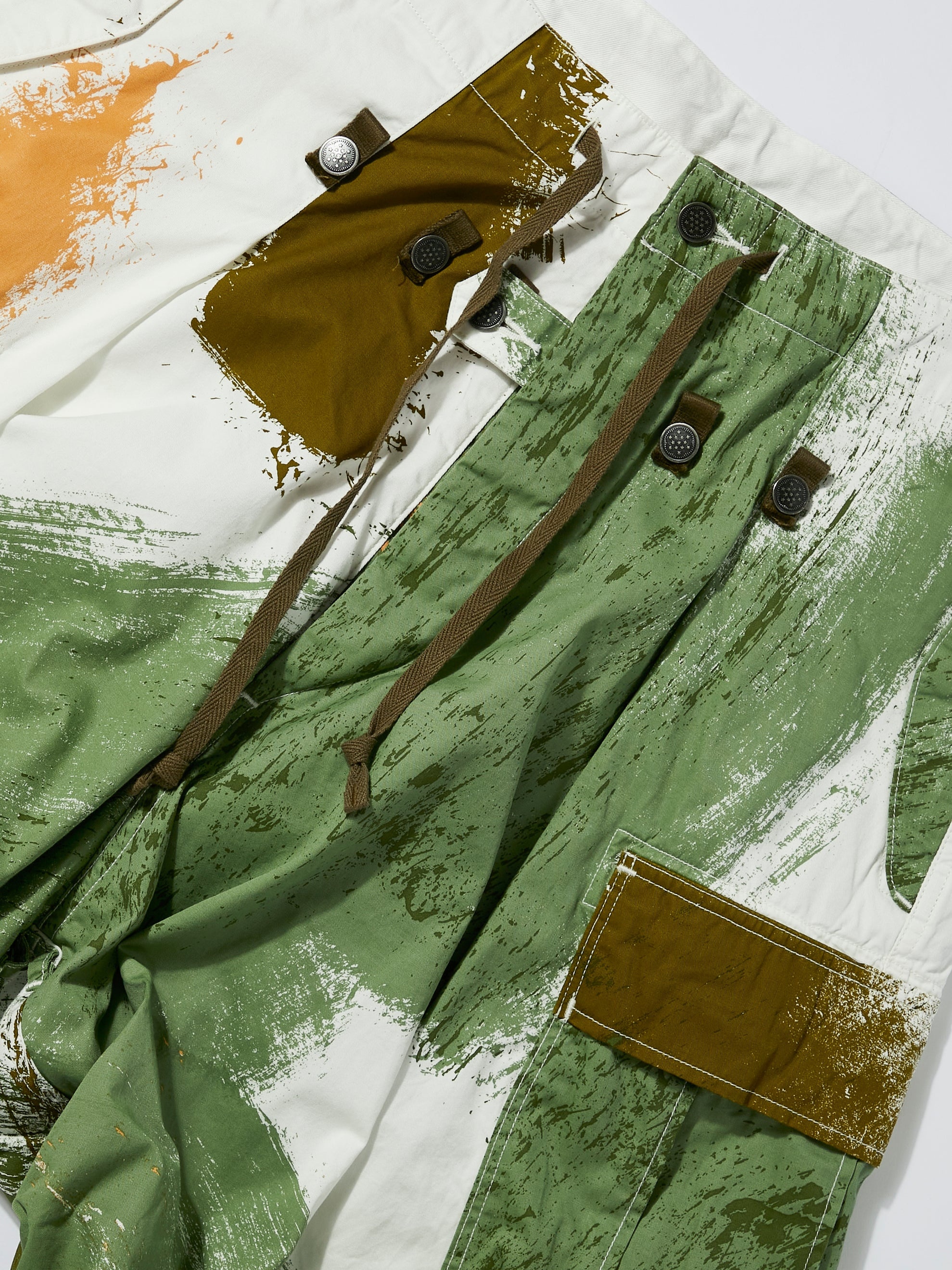 COMBED BURBERRY BRUSH-CAMO JUMBO CARGO PANTS - 8