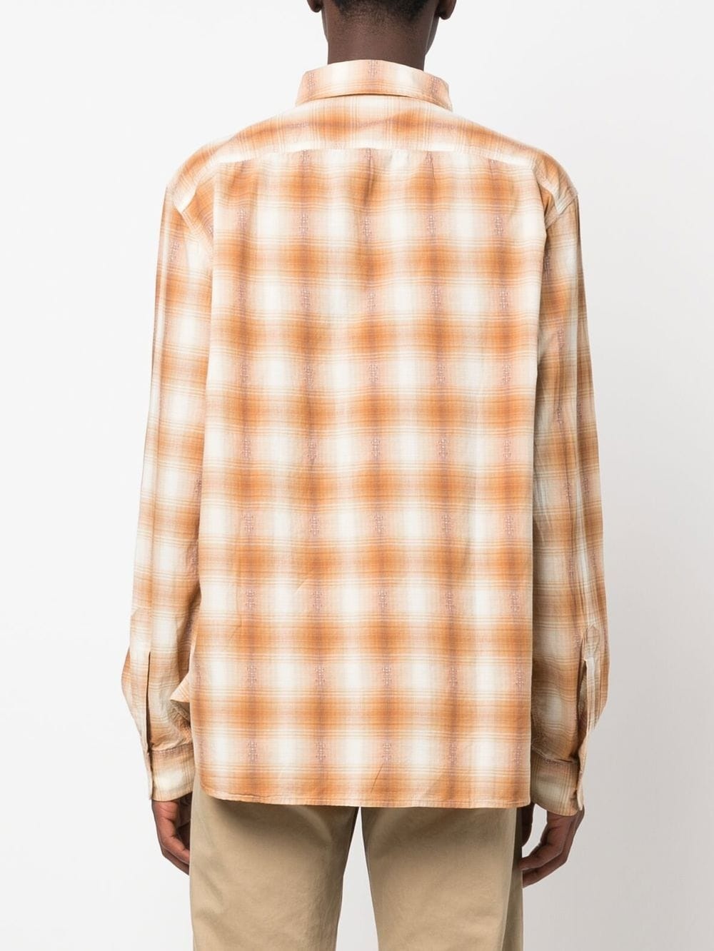 check-print long-sleeve shirt - 4