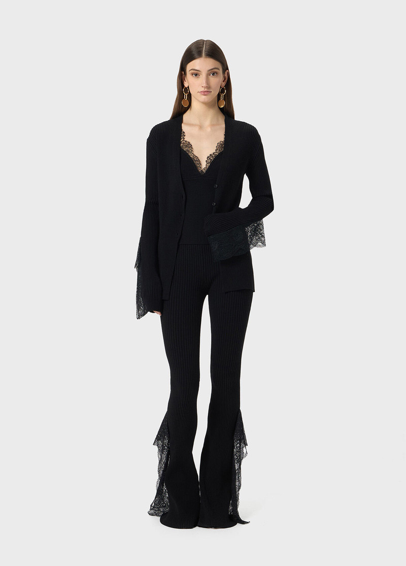 RIBBED CARDIGAN WITH LACE RUFFLES 5