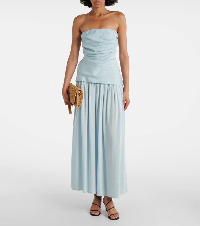 FAITHFULL Hedy strapless linen maxi dress outlook