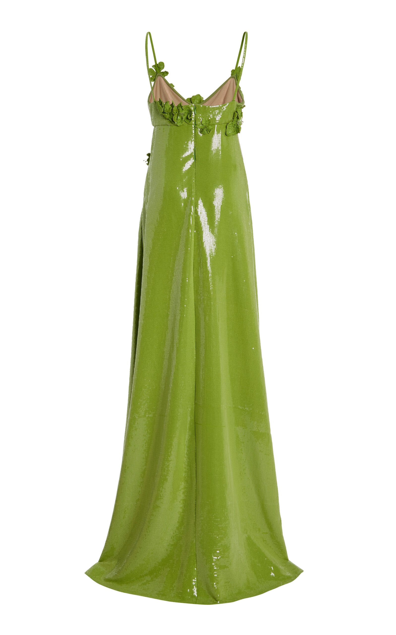 Embellished Sequined Jersey Gown green - 5