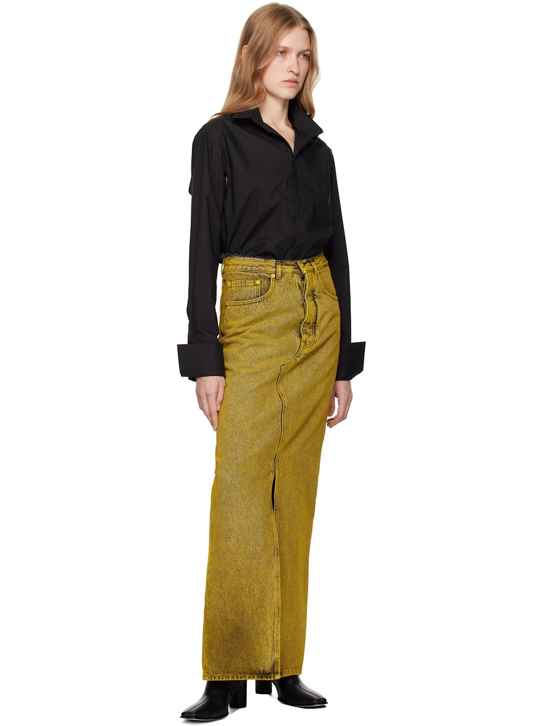 Black Cotton Poplin Long-Sleeved Shirt - 5