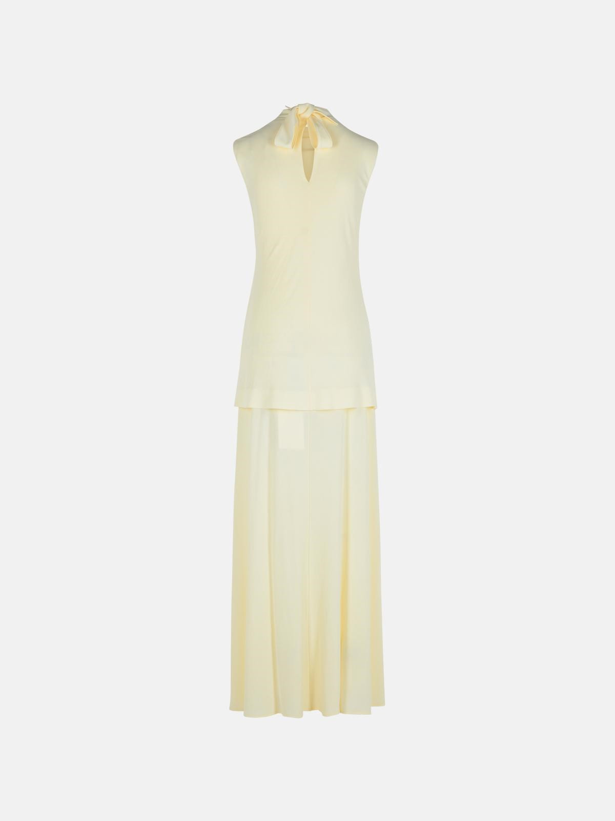 CREAM VISCOSE BLEND DRESS - 3