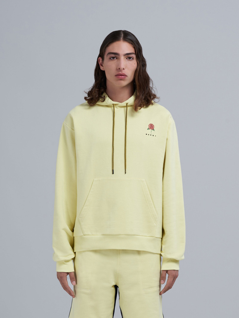 Marni LA ROSA PRINT EMBROIDERED HOODIE IN COTTON SWEATSHIRT outlook