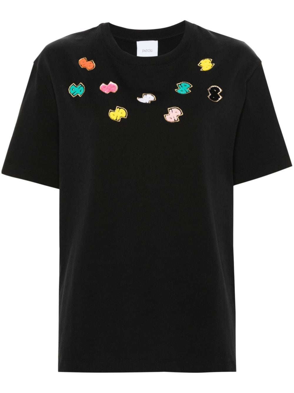 motif-embroidered cotton T-shirt - 1