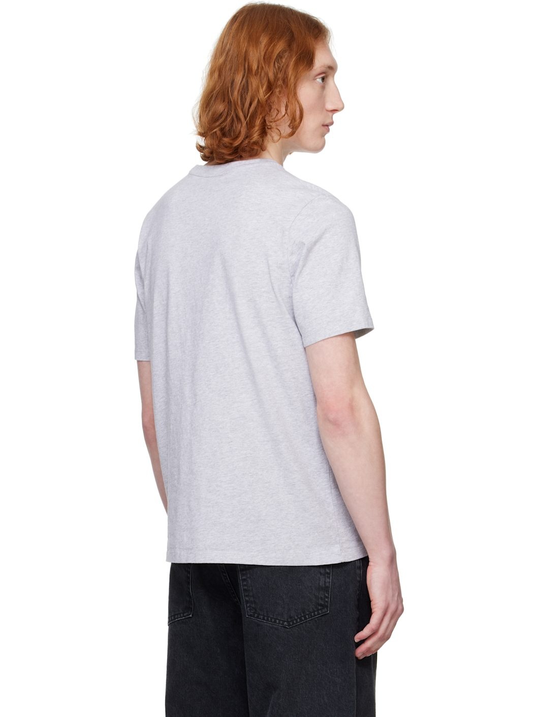 Gray Chillax Fox Patch Regular T-shirt - 3