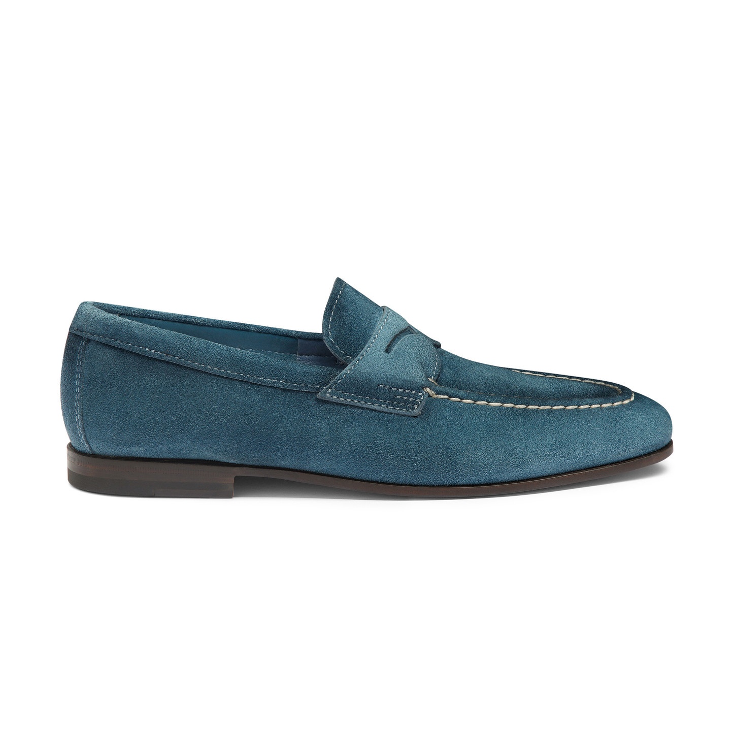 Men's blue suede penny loafer - 1