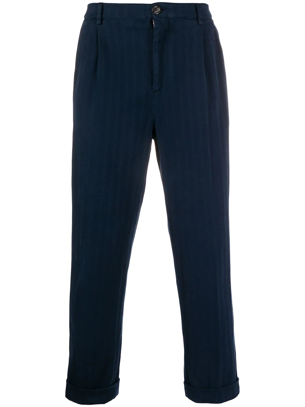 navy straight-leg trousers - 1