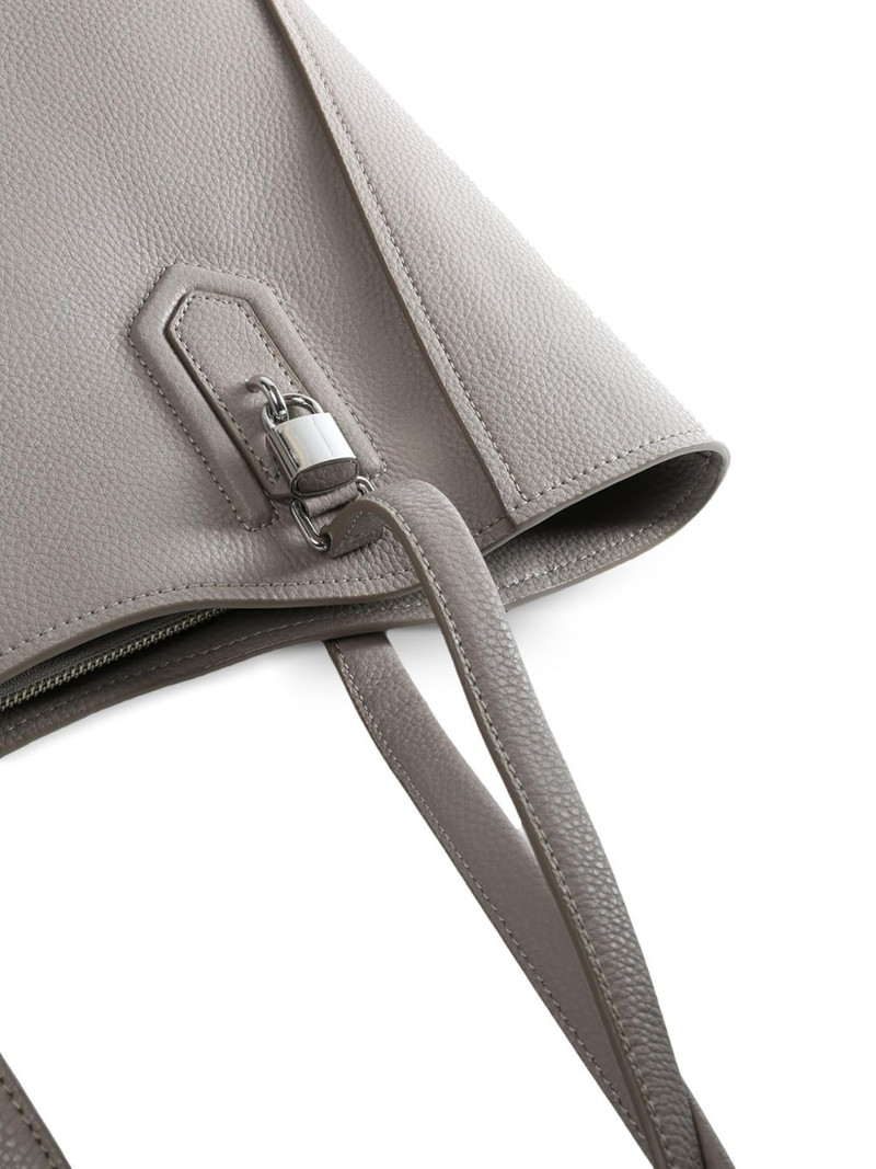 padlock-embellishment leather tote bag 4