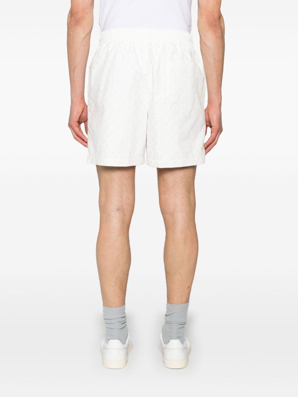 monogram drawstring shorts - 4