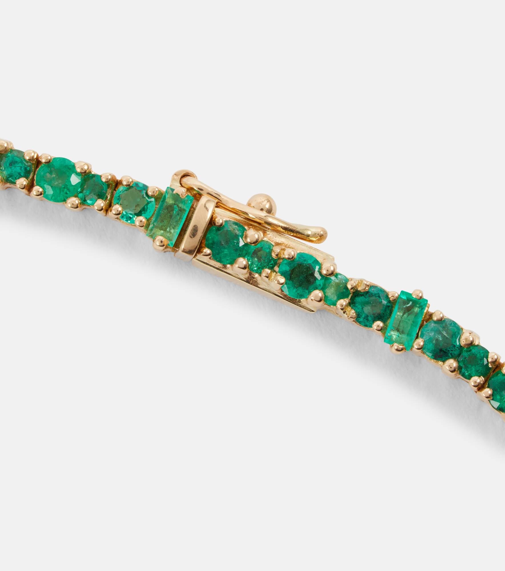 Rivulet 18kt gold necklace with emeralds - 2