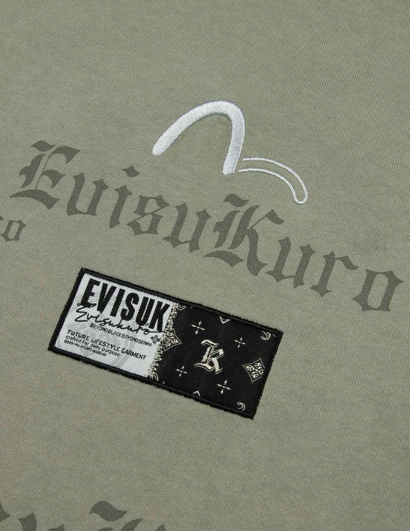 Allover Logo and Seagull Embroidery Loose Fit Pigment Dye T-Shirt 7