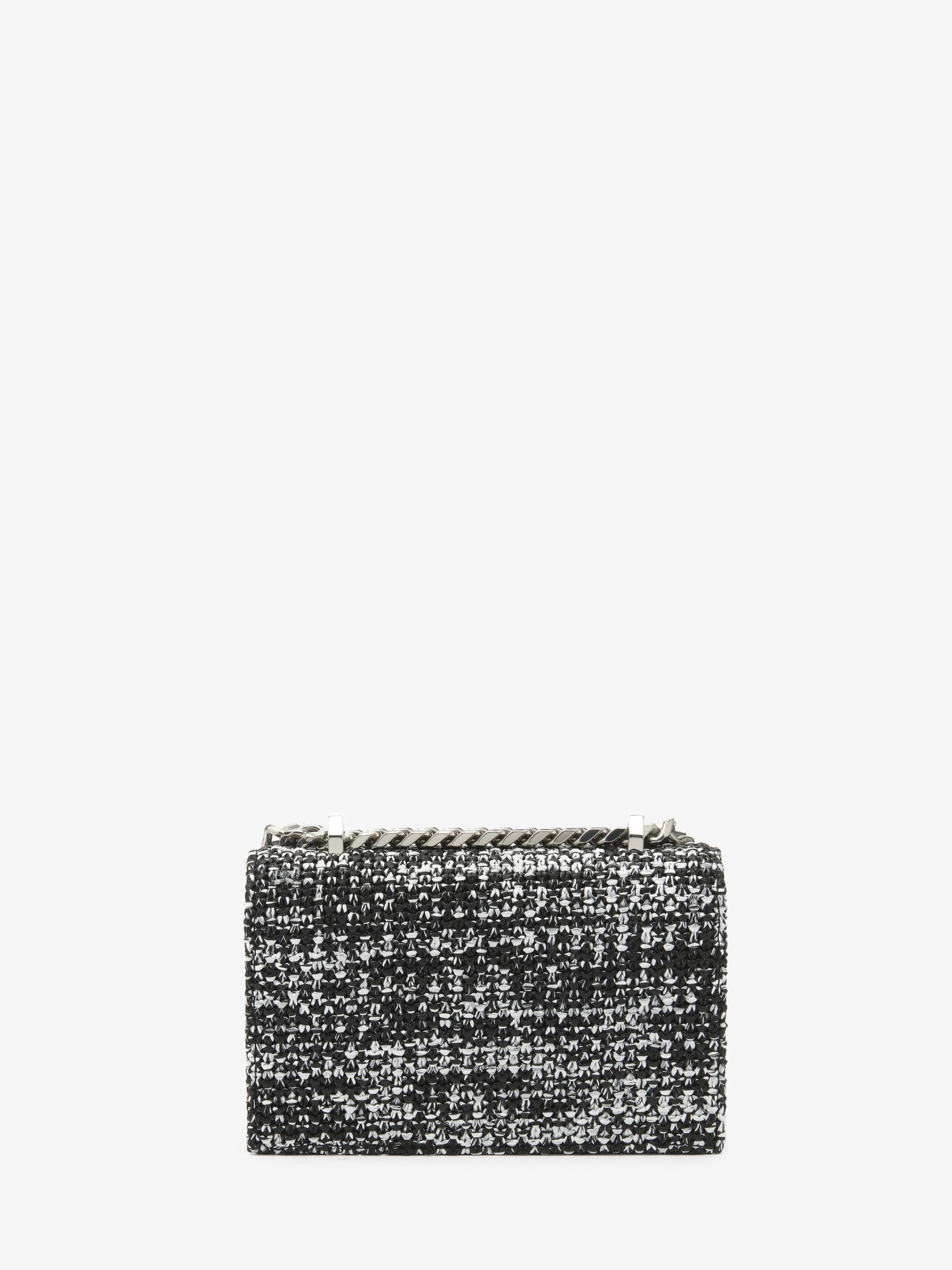 Women's The Biker Mini Jewelled Satchel in Black/white - 3