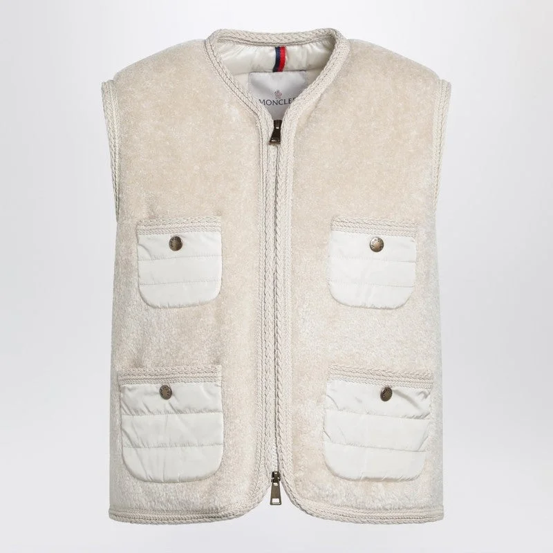 Moncler Mimosa Gilet In Teddy-Effect Fleece Women - 1