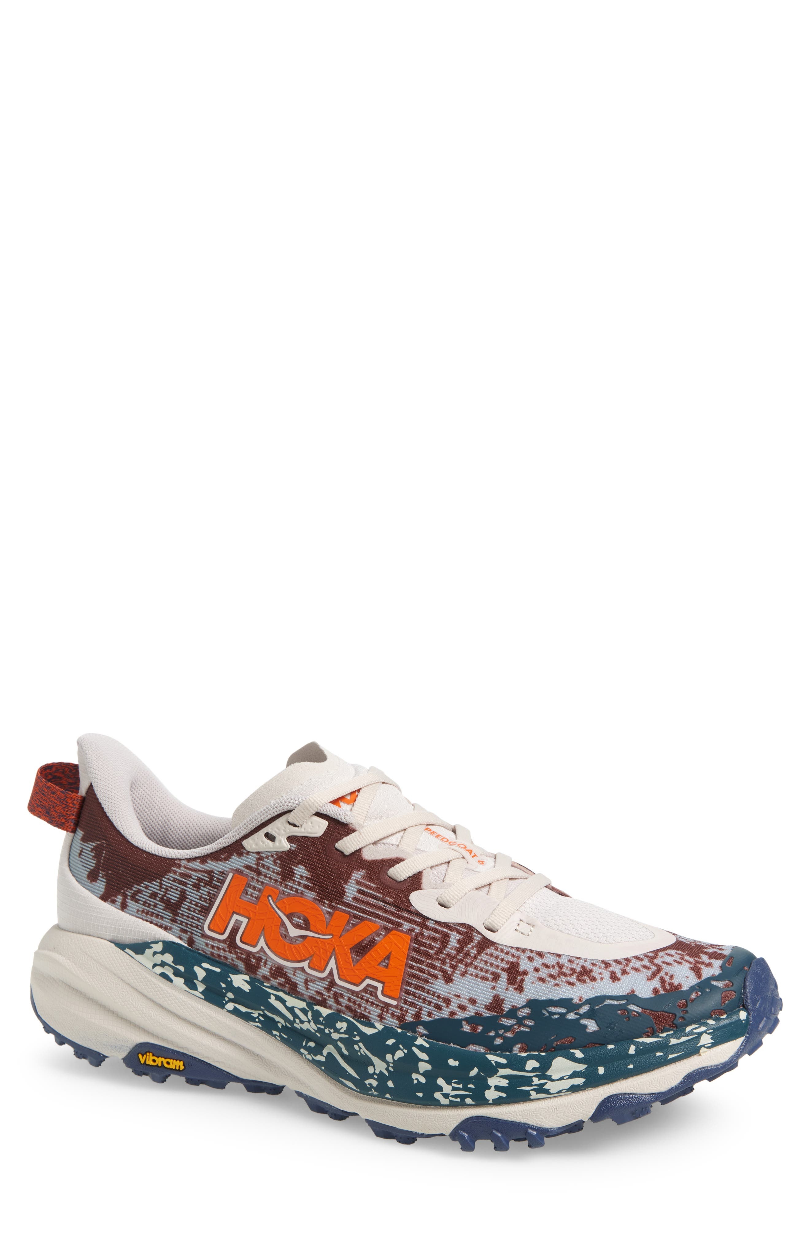 HOKA Speedgoat 6 Trail Running Shoe in Putty /Blue Twilight at Nordstrom - 1
