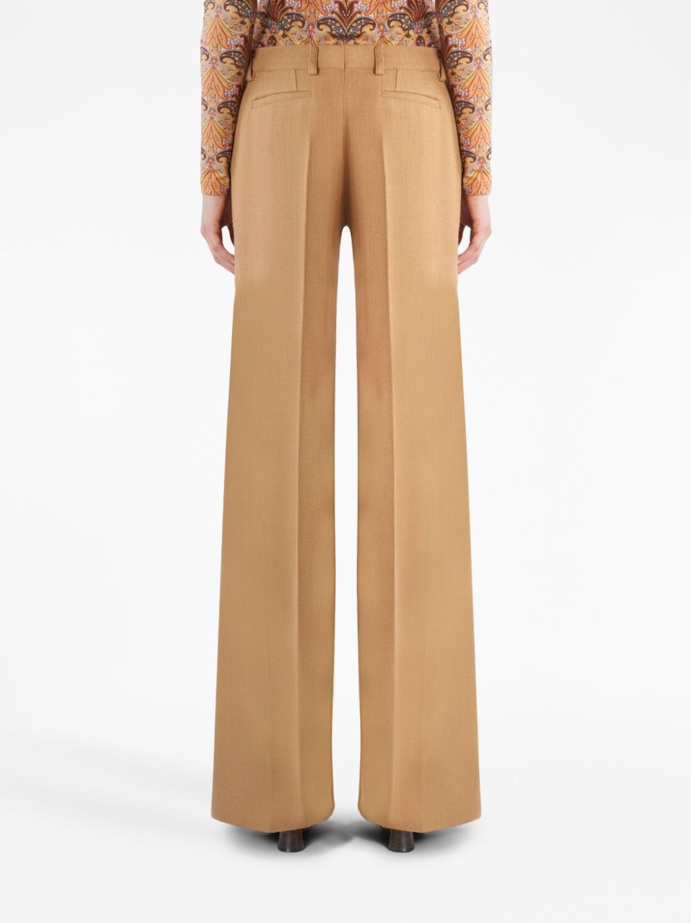pressed-crease flared trousers - 4