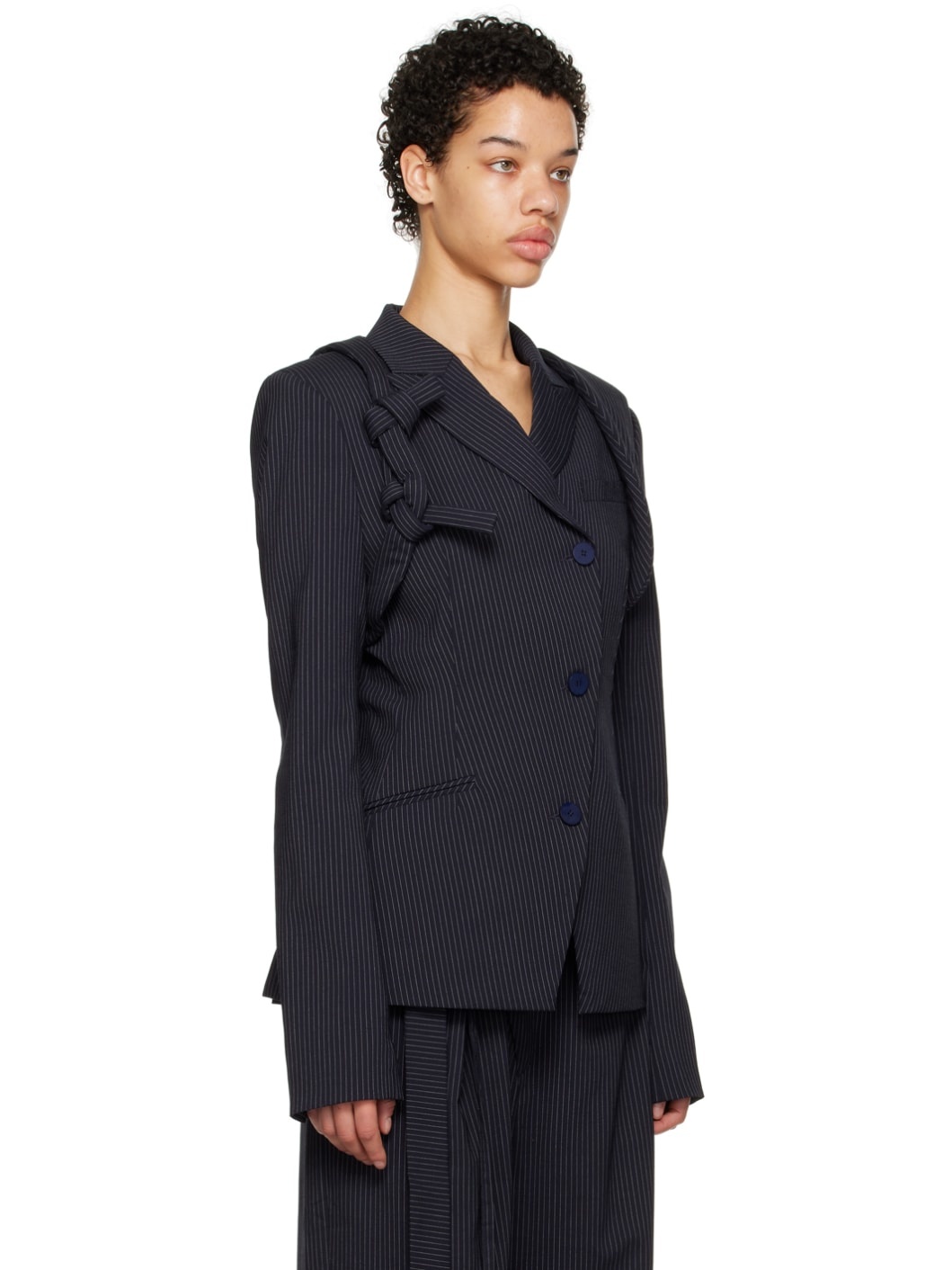 SSENSE Work Capsule – Navy Otto Fitted Harness Blazer - 2