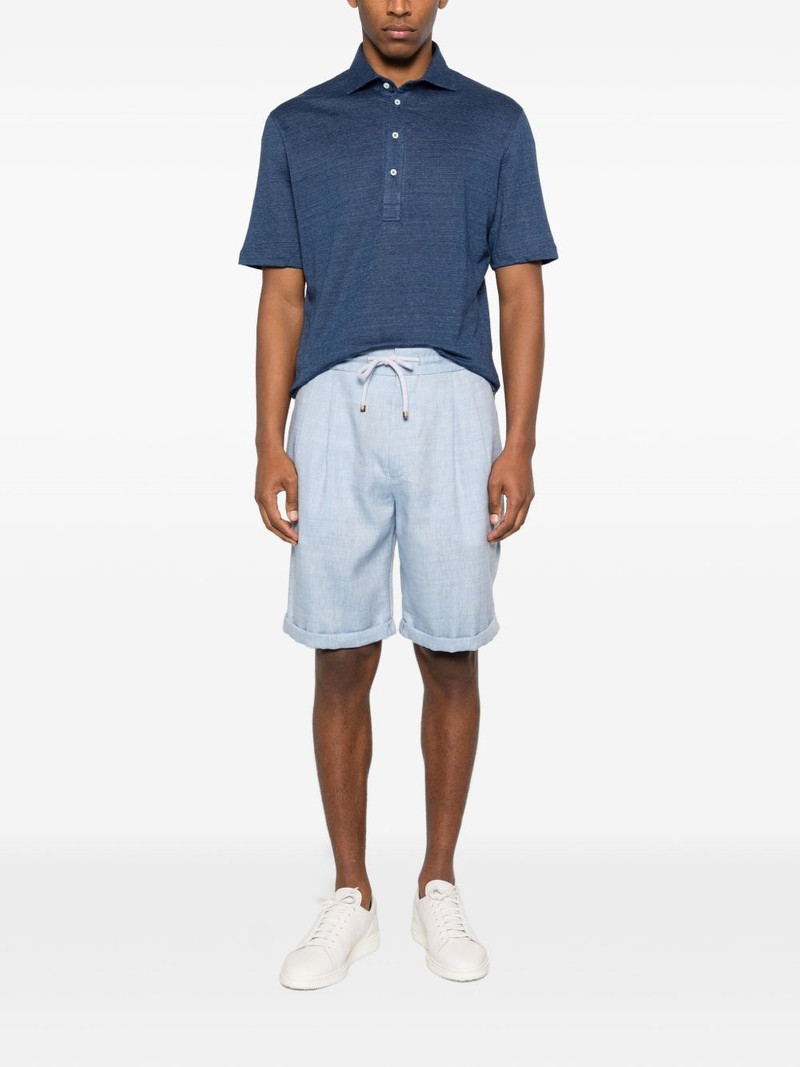 Brunello Cucinelli Linen and cotton polo shirt outlook