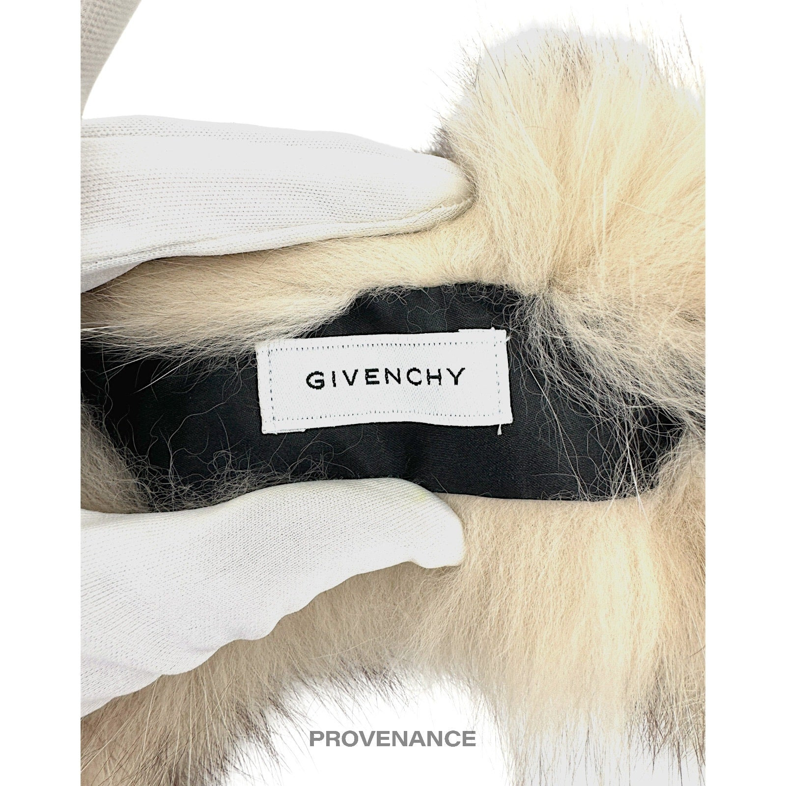 Givenchy Fur Shawl Scarf - Cream Brown Fox - 10