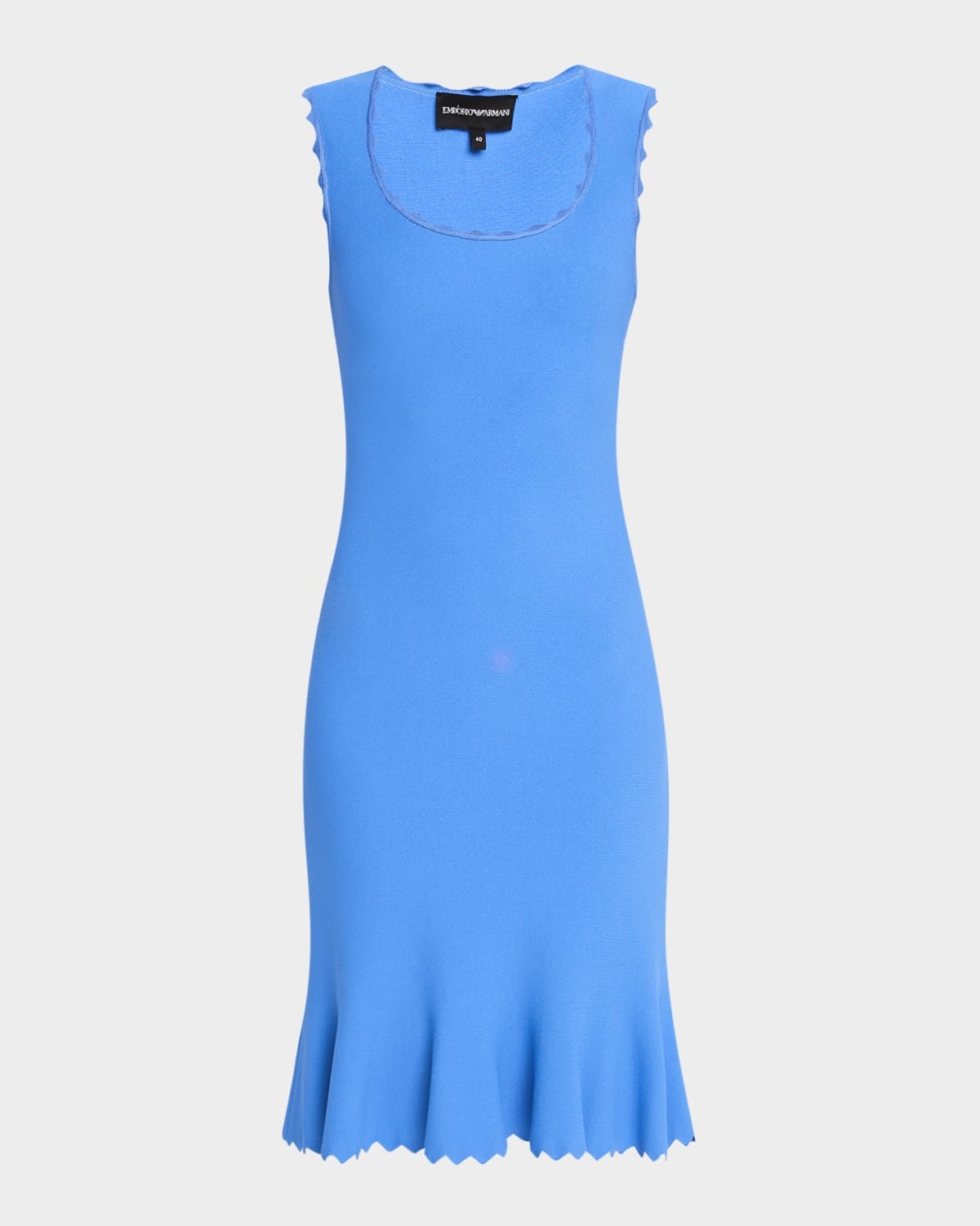 Sleeveless Scalloped Stretch Milano Dress - 1
