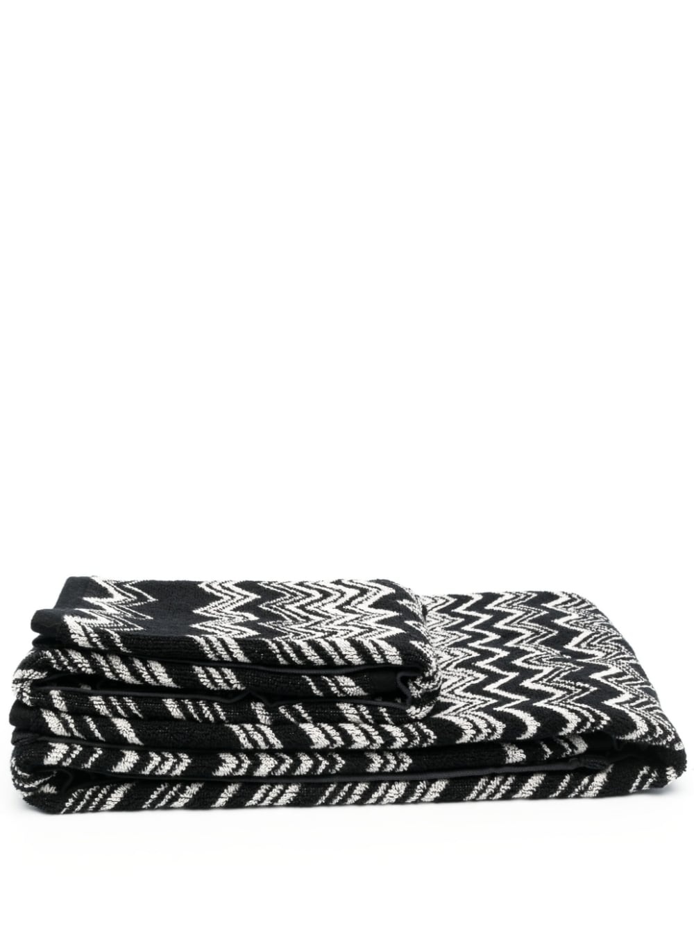 woven zigzag-print bath towel - 1
