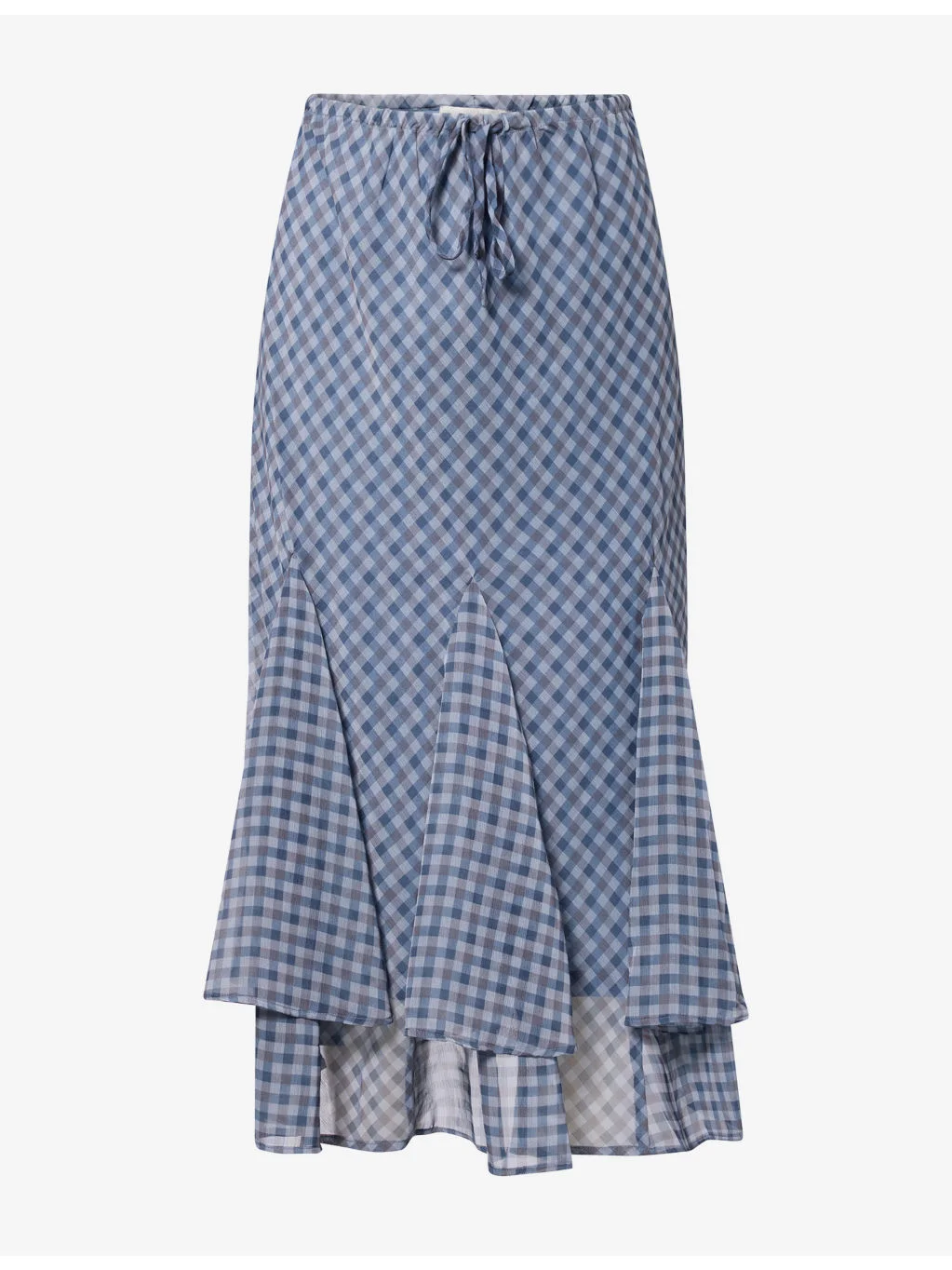 Rida Check-Print Crepe Midi Skirt - 1